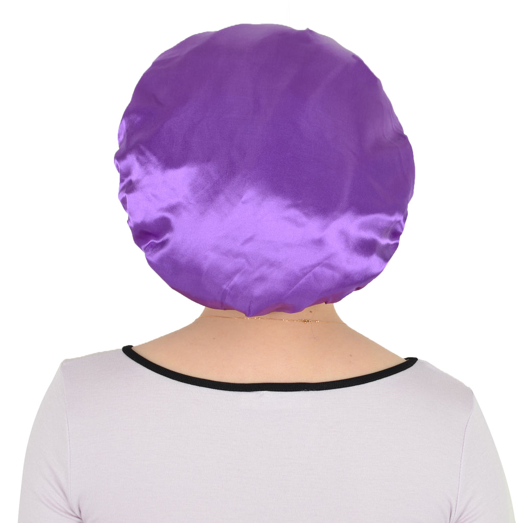 Anna-Kaci Satin Sleep Bonnet Elasticity Wide Band Silky Hair Protection for Curly and Natural Hair