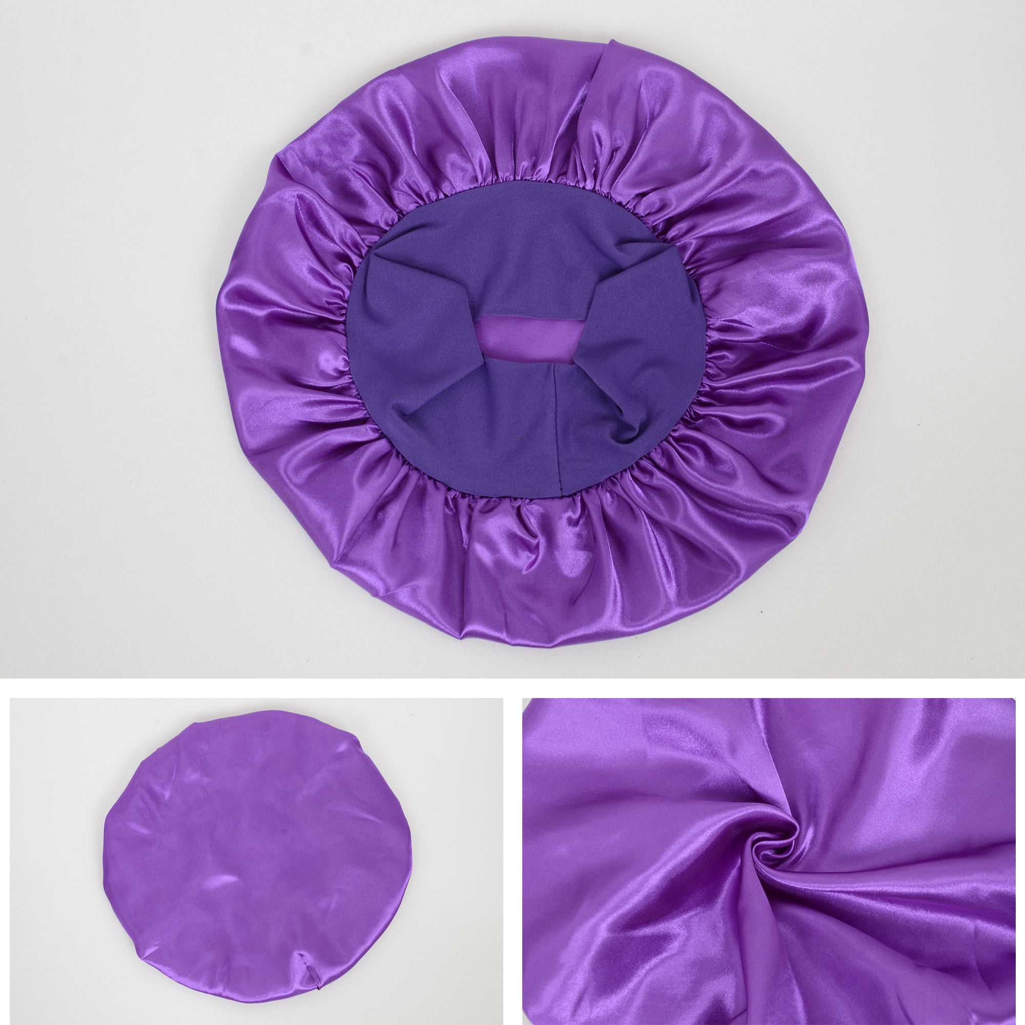 Anna-Kaci Satin Sleep Bonnet Elasticity Wide Band Silky Hair Protection for Curly and Natural Hair