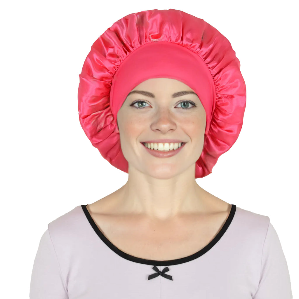 Anna-Kaci Satin Sleep Bonnet Elasticity Wide Band Silky Hair Protection for Curly and Natural Hair