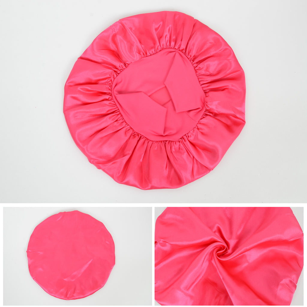 Anna-Kaci Satin Sleep Bonnet Elasticity Wide Band Silky Hair Protection for Curly and Natural Hair