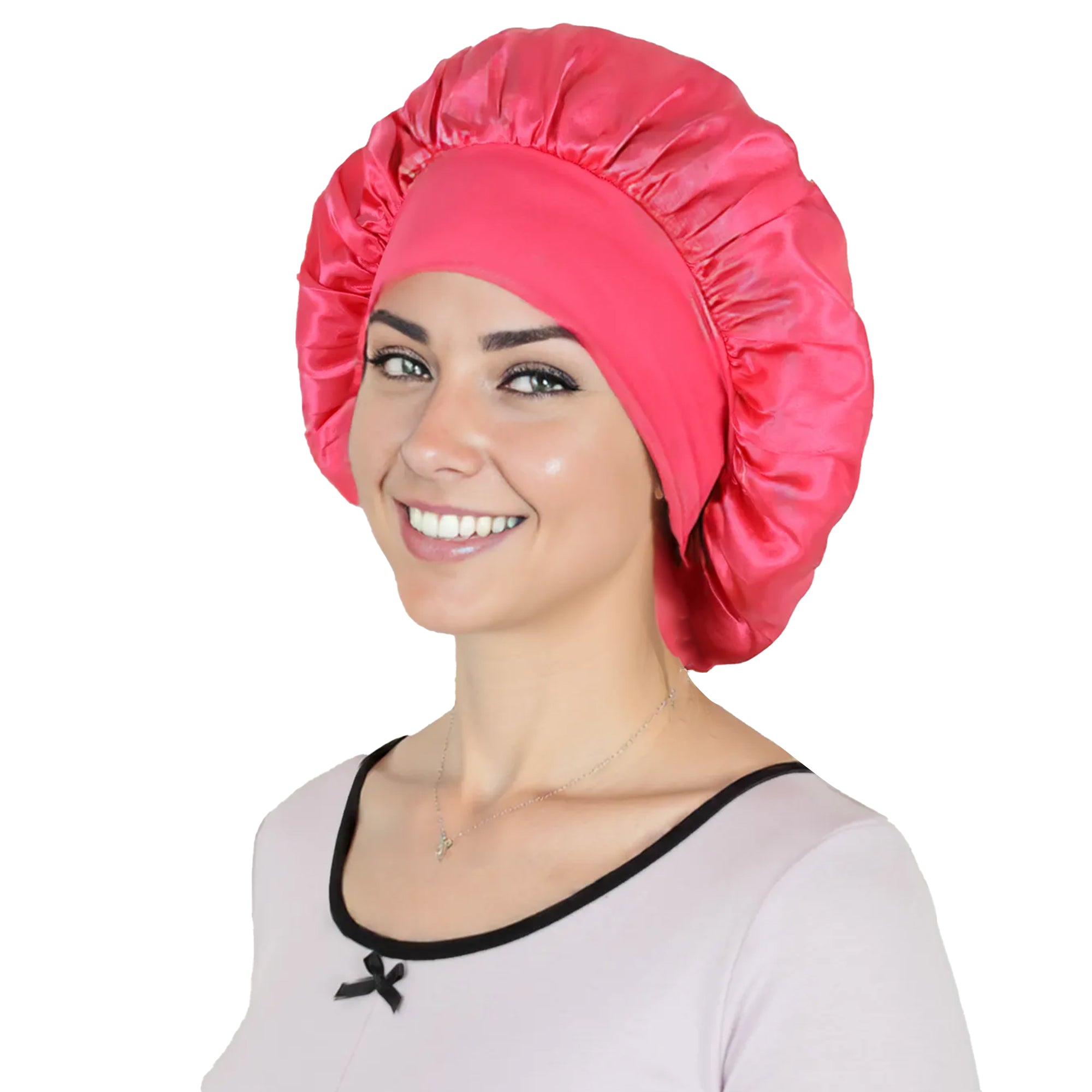 Anna-Kaci Satin Sleep Bonnet Elasticity Wide Band Silky Hair Protection for Curly and Natural Hair