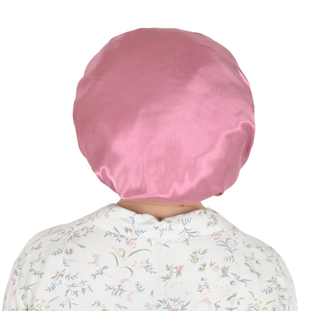 Anna-Kaci Satin Sleep Bonnet Double Layer Ruffled Edge Reversible Silky Cap for Curly and Natural Hair