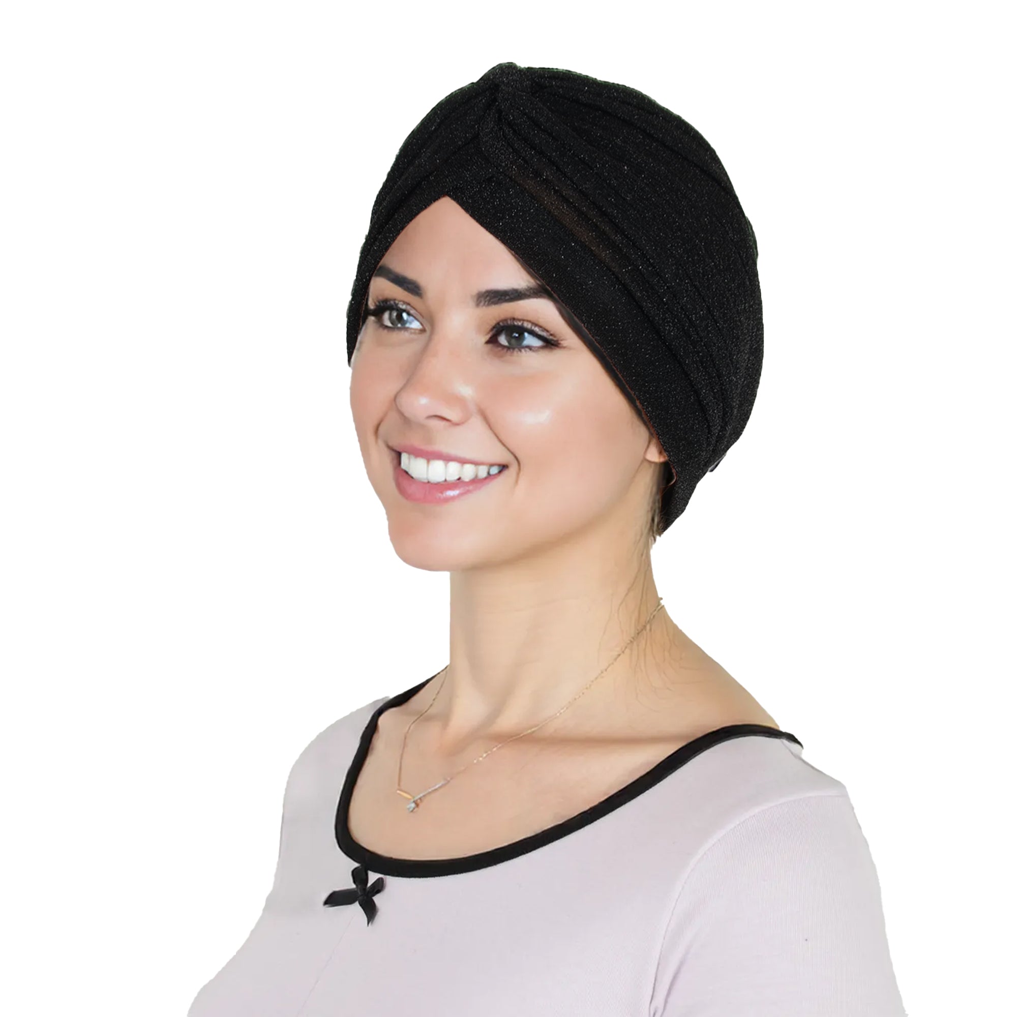 Anna-Kaci Glitter Turban Twist Knot Head Wrap Stretchy Metallic Fabric Elegant Headscarf for Stylish Looks