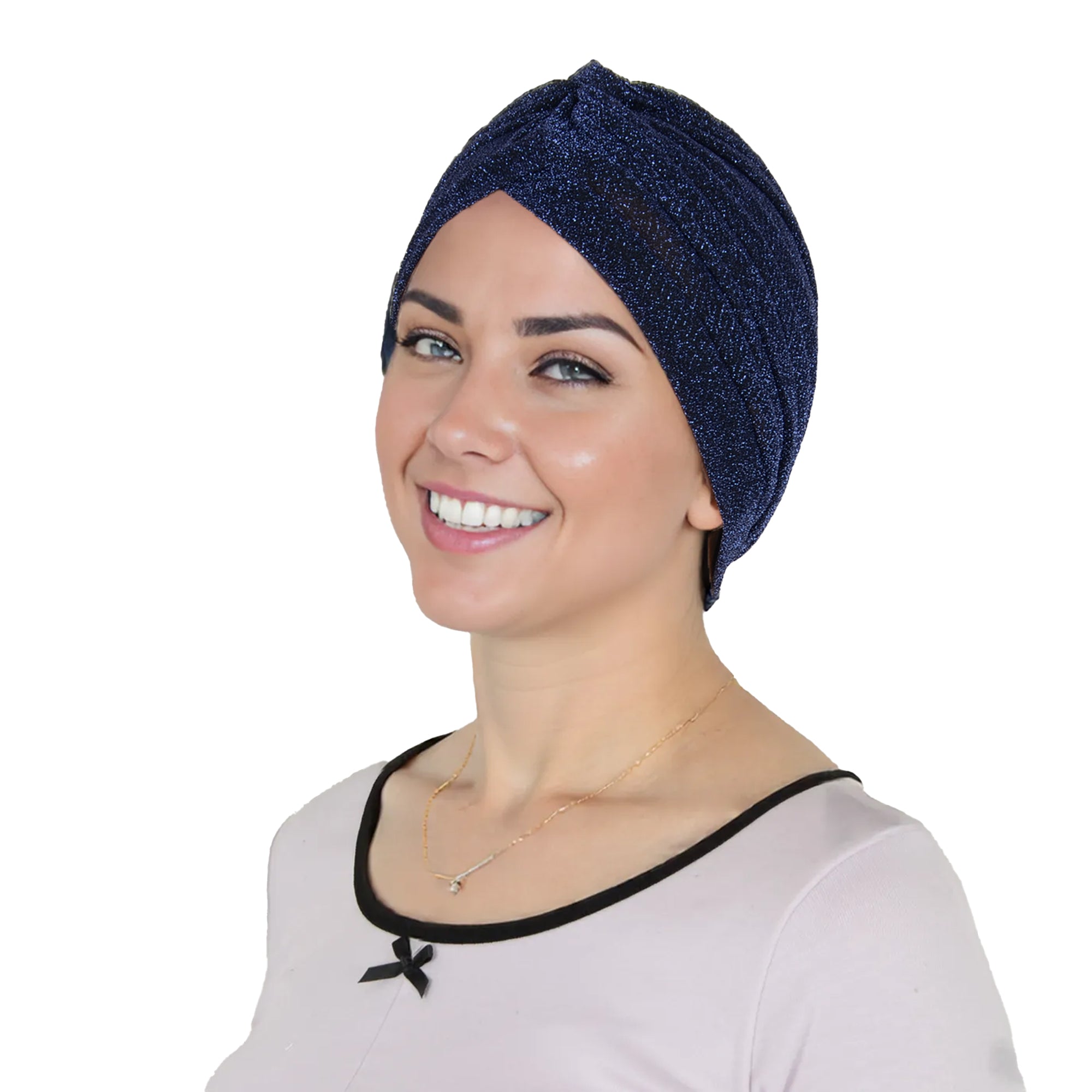 Anna-Kaci Glitter Turban Twist Knot Head Wrap Stretchy Metallic Fabric Elegant Headscarf for Stylish Looks