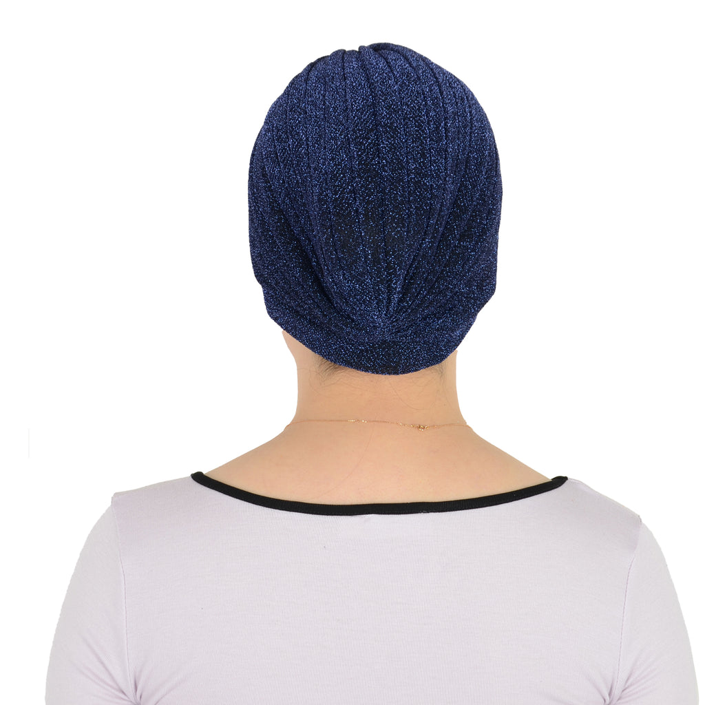 Anna-Kaci Glitter Turban Twist Knot Head Wrap Stretchy Metallic Fabric Elegant Headscarf for Stylish Looks