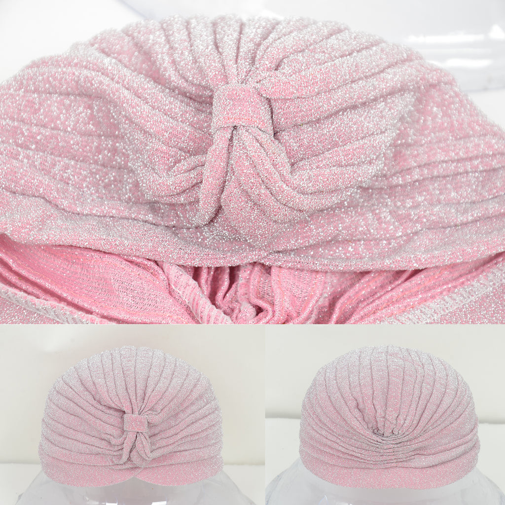 Anna-Kaci Glitter Turban Twist Knot Head Wrap Stretchy Metallic Fabric Elegant Headscarf for Stylish Looks