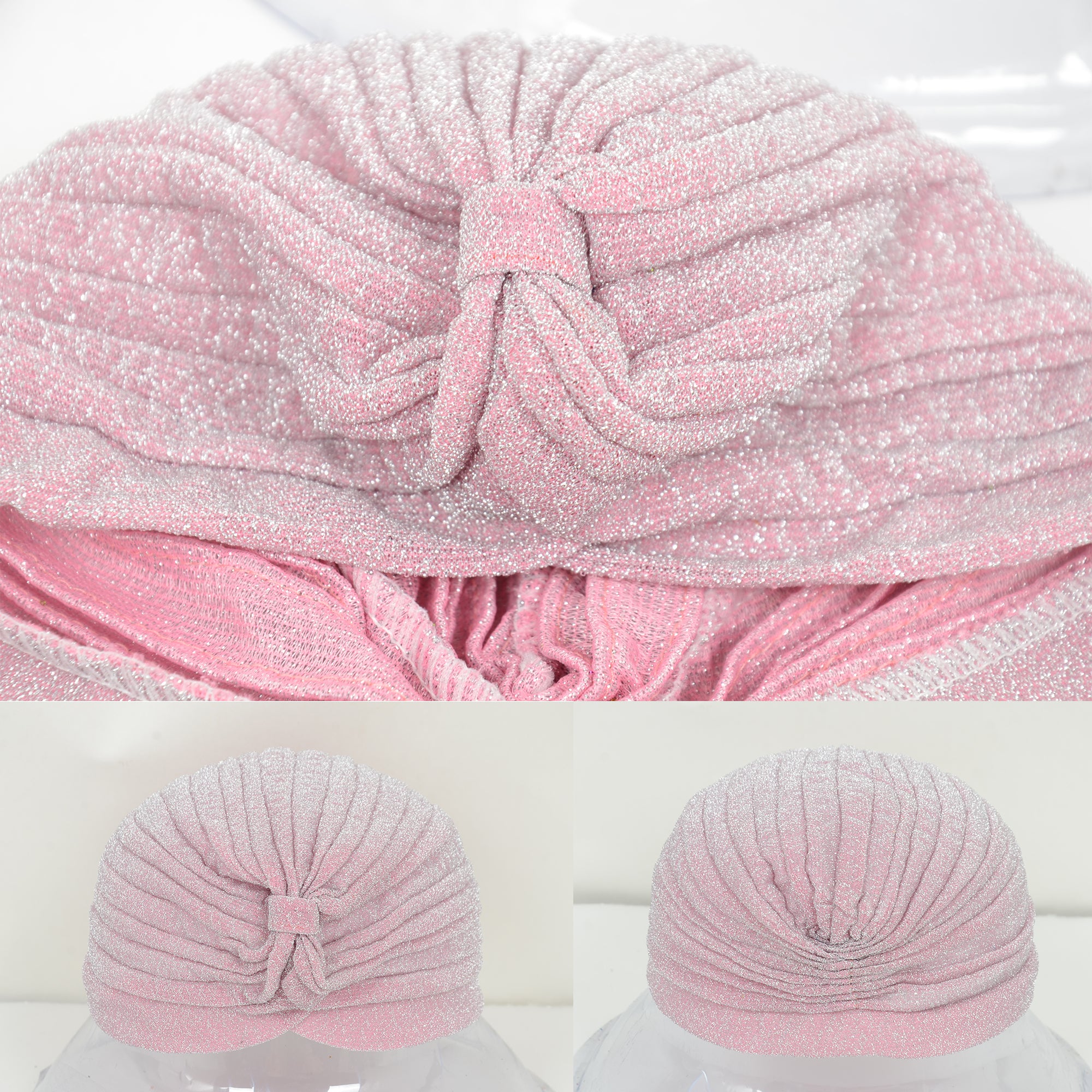 Anna-Kaci Glitter Turban Twist Knot Head Wrap Stretchy Metallic Fabric Elegant Headscarf for Stylish Looks