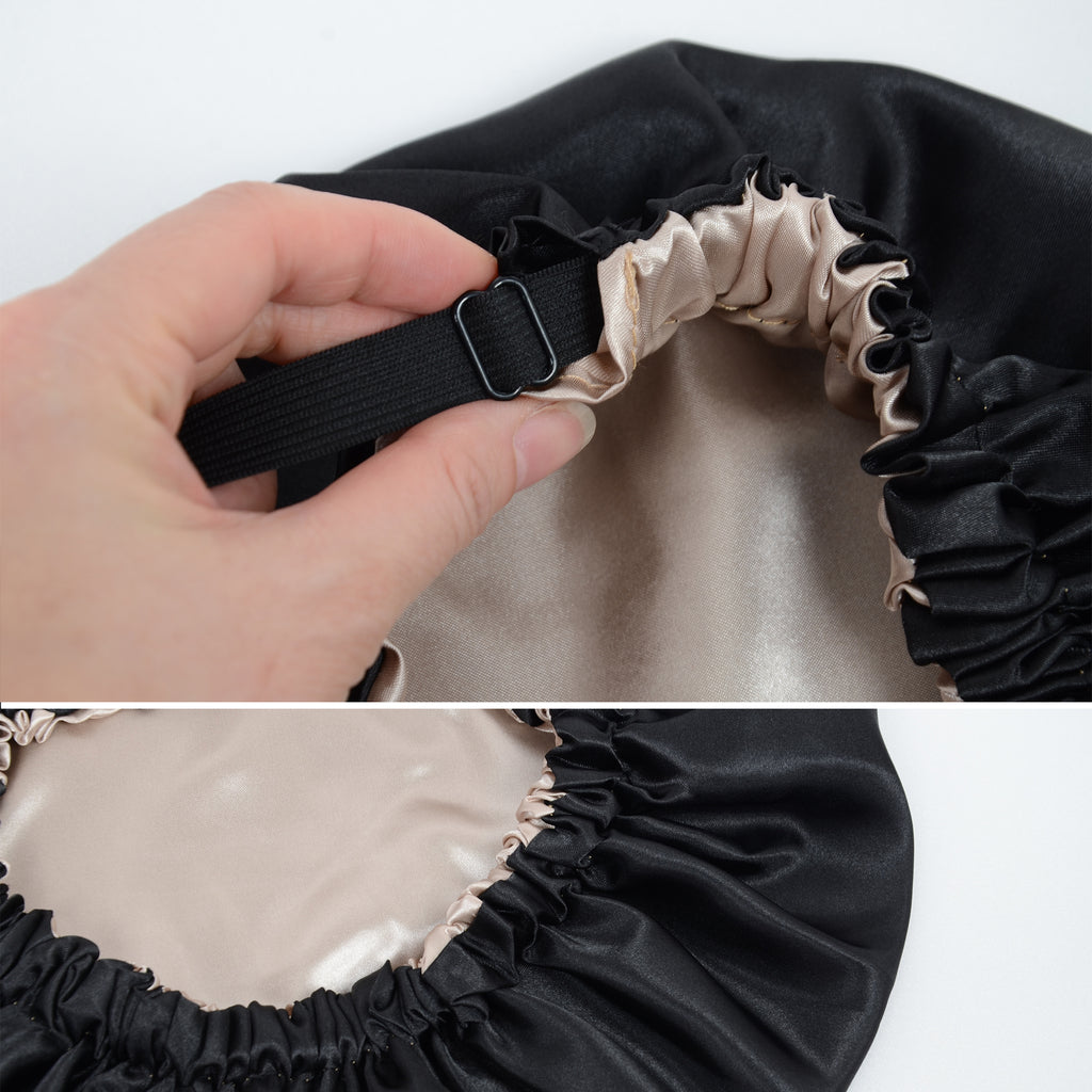 Anna-Kaci Sleep Bonnet Adjustable Elastic Band Smooth Hair Protection Cap for Curly and Natural Hair