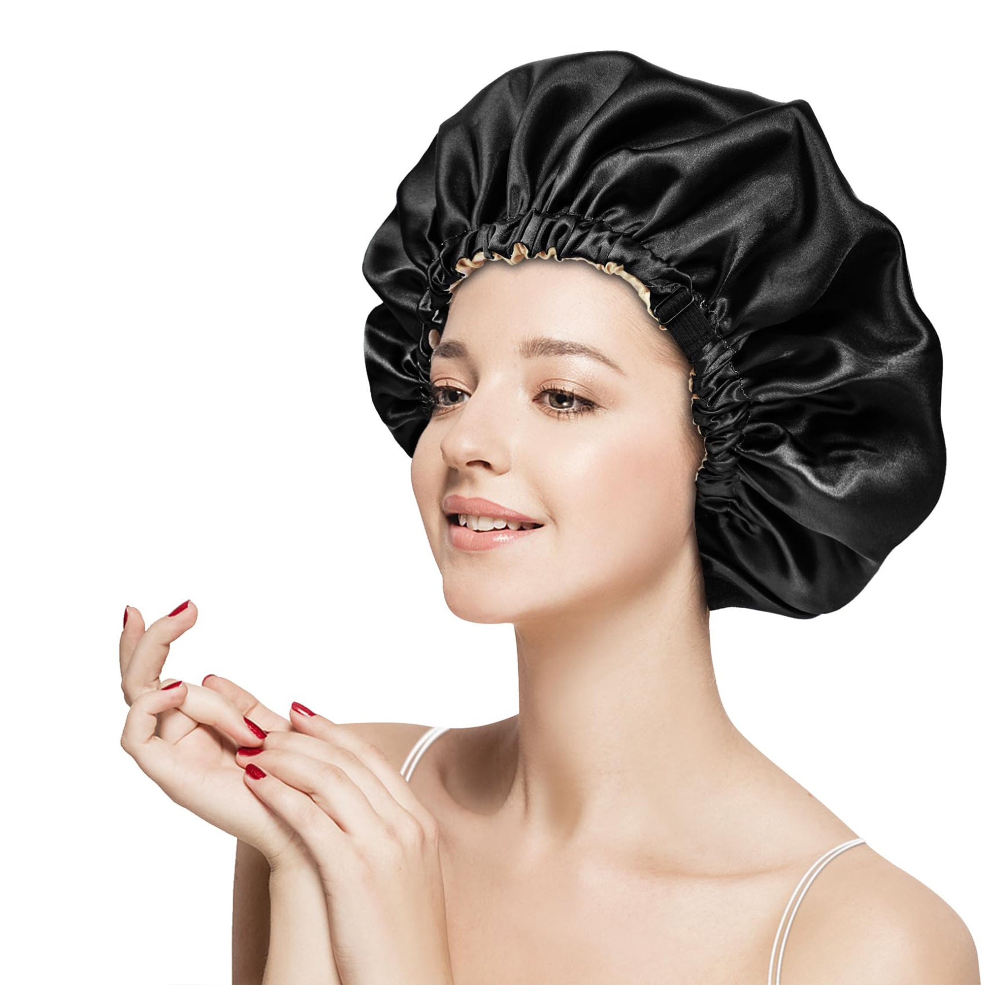 Anna-Kaci Sleep Bonnet Adjustable Elastic Band Smooth Hair Protection Cap for Curly and Natural Hair