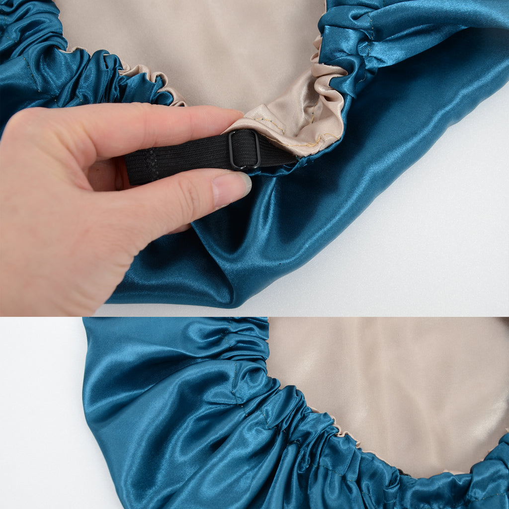 Anna-Kaci Sleep Bonnet Adjustable Elastic Band Smooth Hair Protection Cap for Curly and Natural Hair