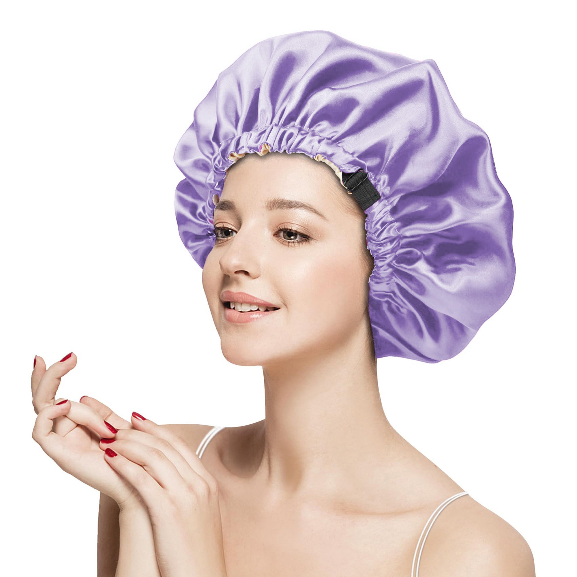 Anna-Kaci Sleep Bonnet Adjustable Elastic Band Smooth Hair Protection Cap for Curly and Natural Hair