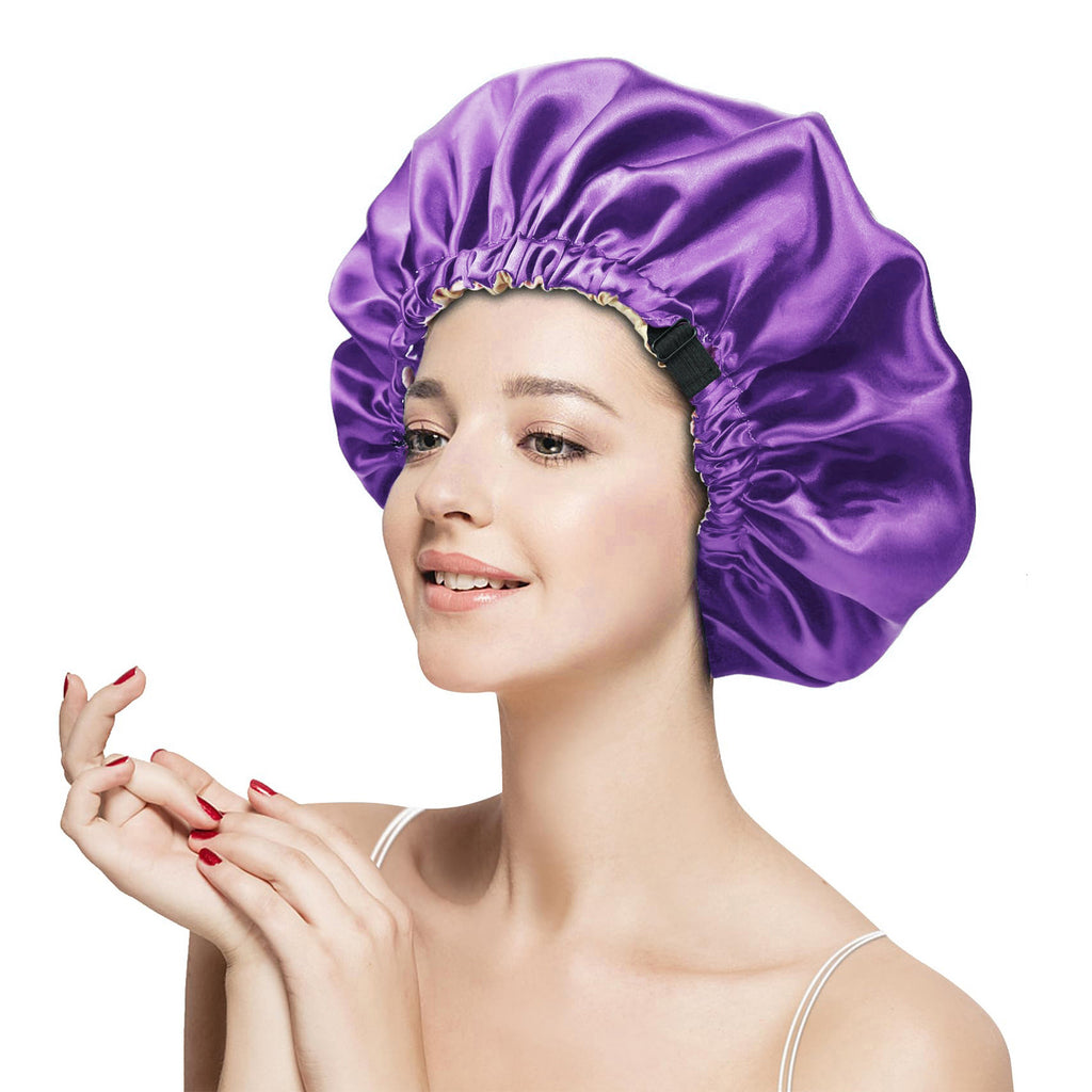 Anna-Kaci Sleep Bonnet Adjustable Elastic Band Smooth Hair Protection Cap for Curly and Natural Hair