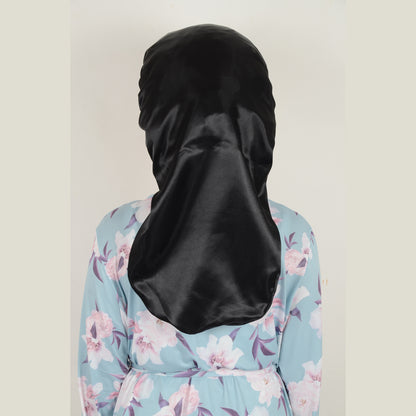 Anna-Kaci Satin Long Bonnet Sleep Cap with Stretch Turban Band for Hair Protection and Moisture Retention
