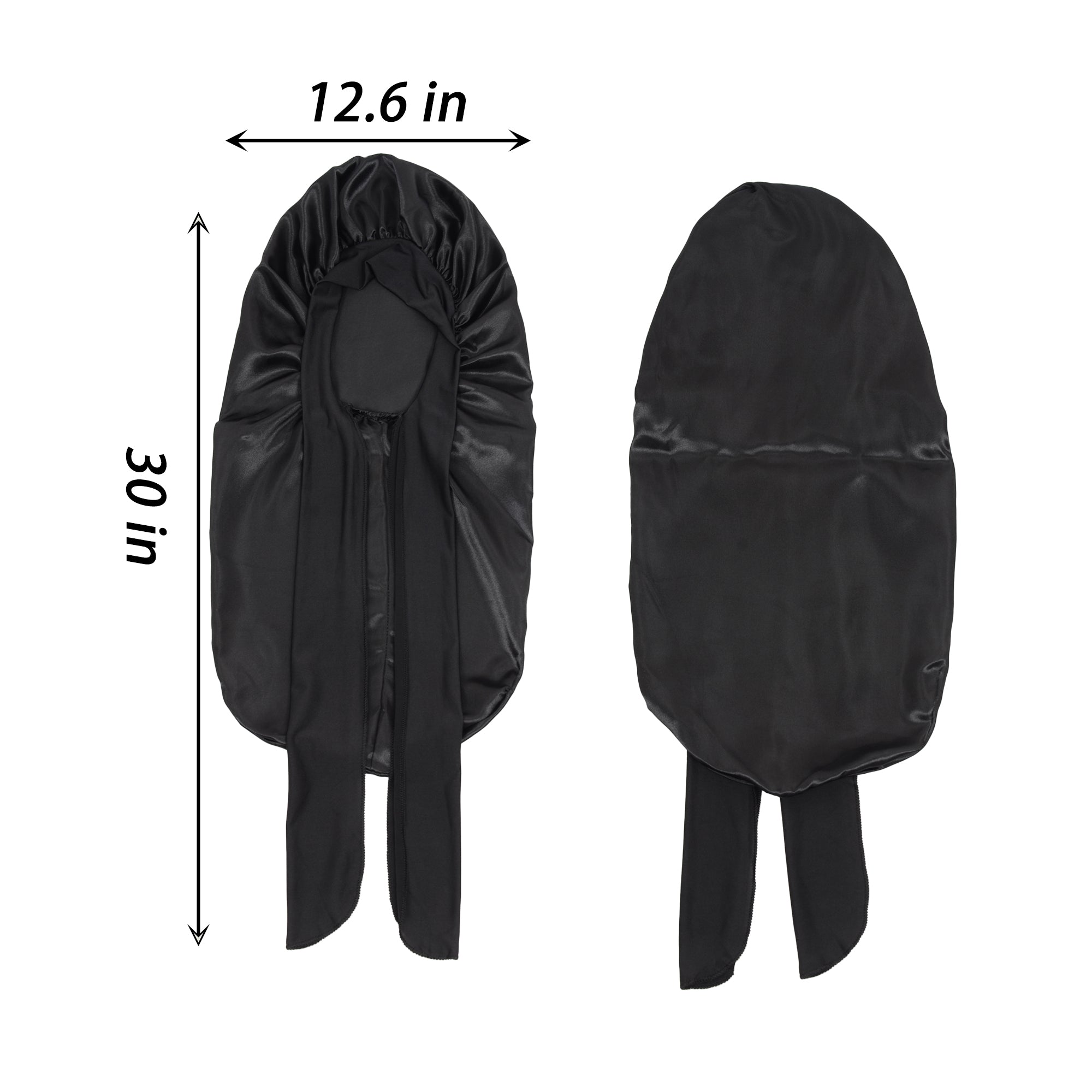 Anna-Kaci Satin Long Bonnet Sleep Cap with Stretch Turban Band for Hair Protection and Moisture Retention
