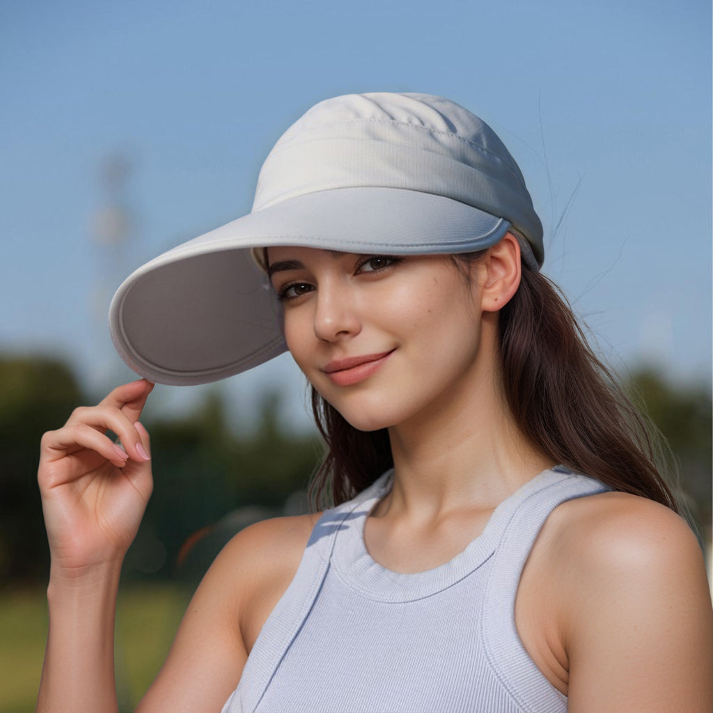 Anna-Kaci Women's Sporty Wide Brim Sun Visor Hat with Adjustable Back Strap Lightweight UV Protection Cap for Outdoor Activities
