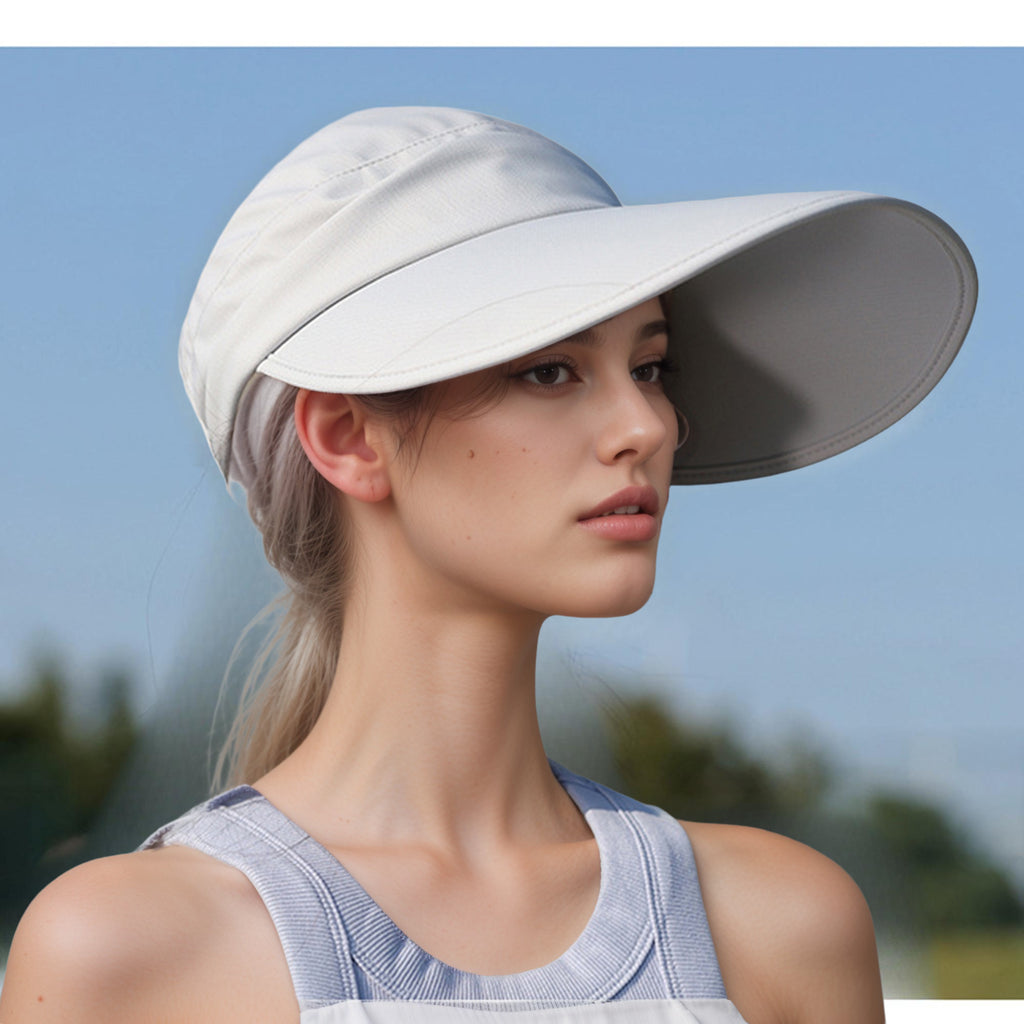 Anna-Kaci Women's Sporty Wide Brim Sun Visor Hat with Adjustable Back Strap Lightweight UV Protection Cap for Outdoor Activities
