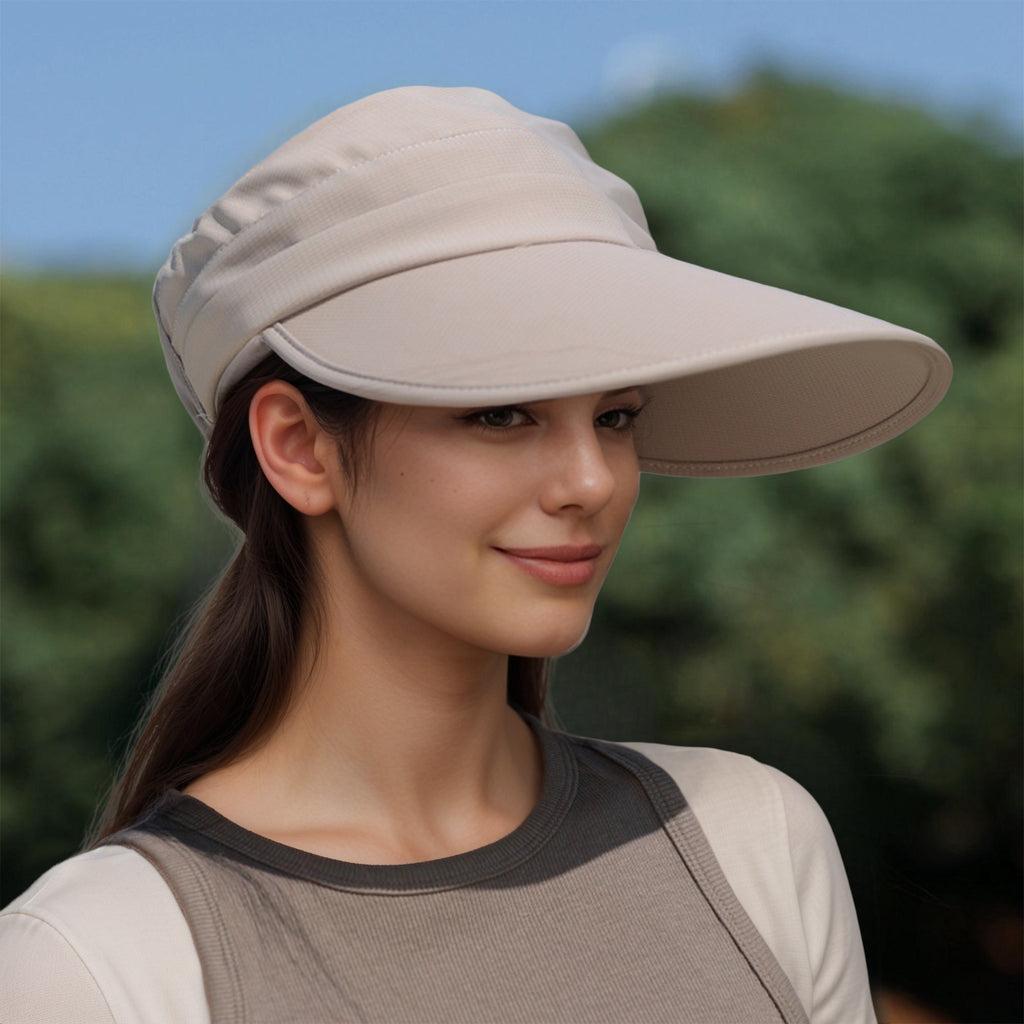 Anna-Kaci Women's Sporty Wide Brim Sun Visor Hat with Adjustable Back Strap Lightweight UV Protection Cap for Outdoor Activities