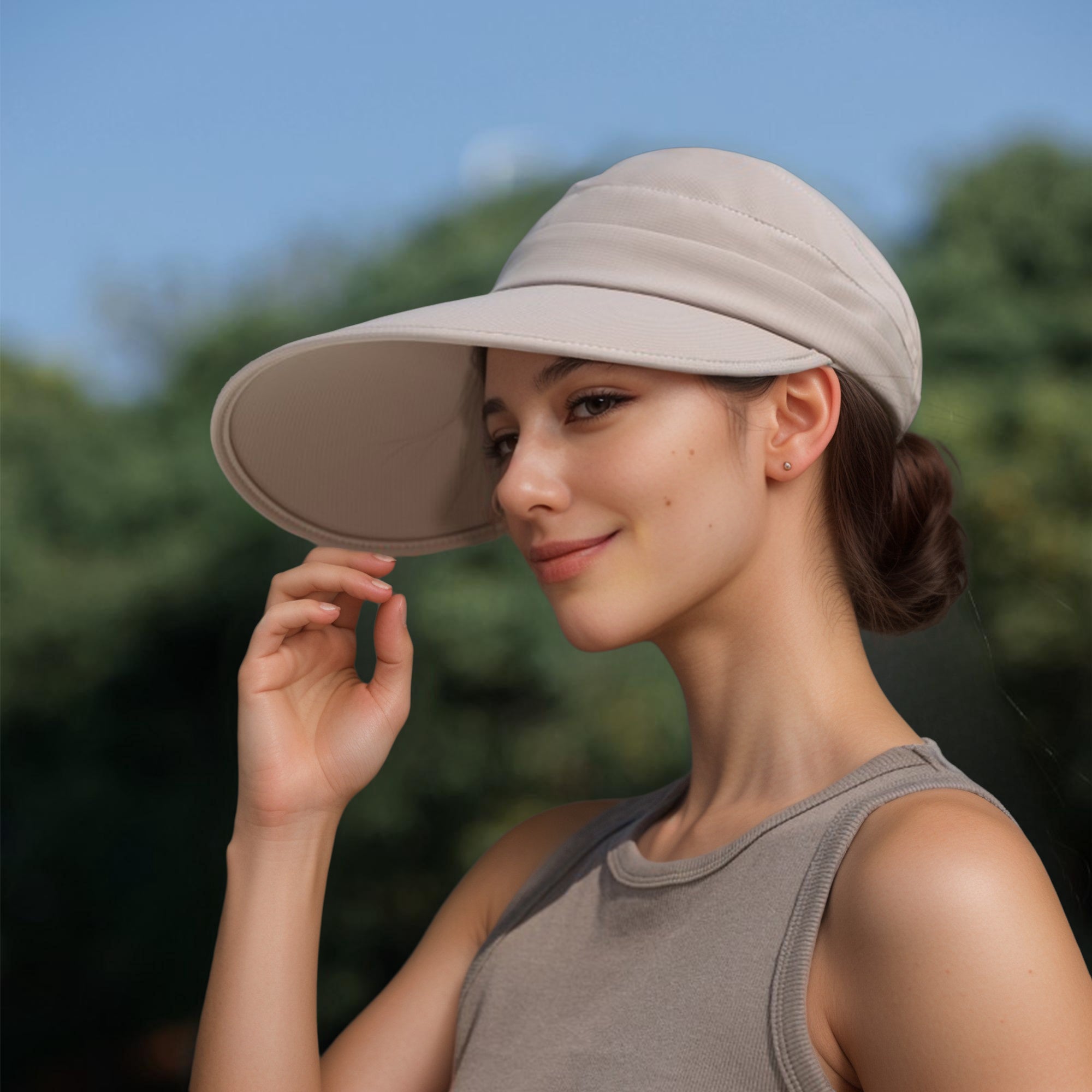 Anna-Kaci Women's Sporty Wide Brim Sun Visor Hat with Adjustable Back Strap Lightweight UV Protection Cap for Outdoor Activities