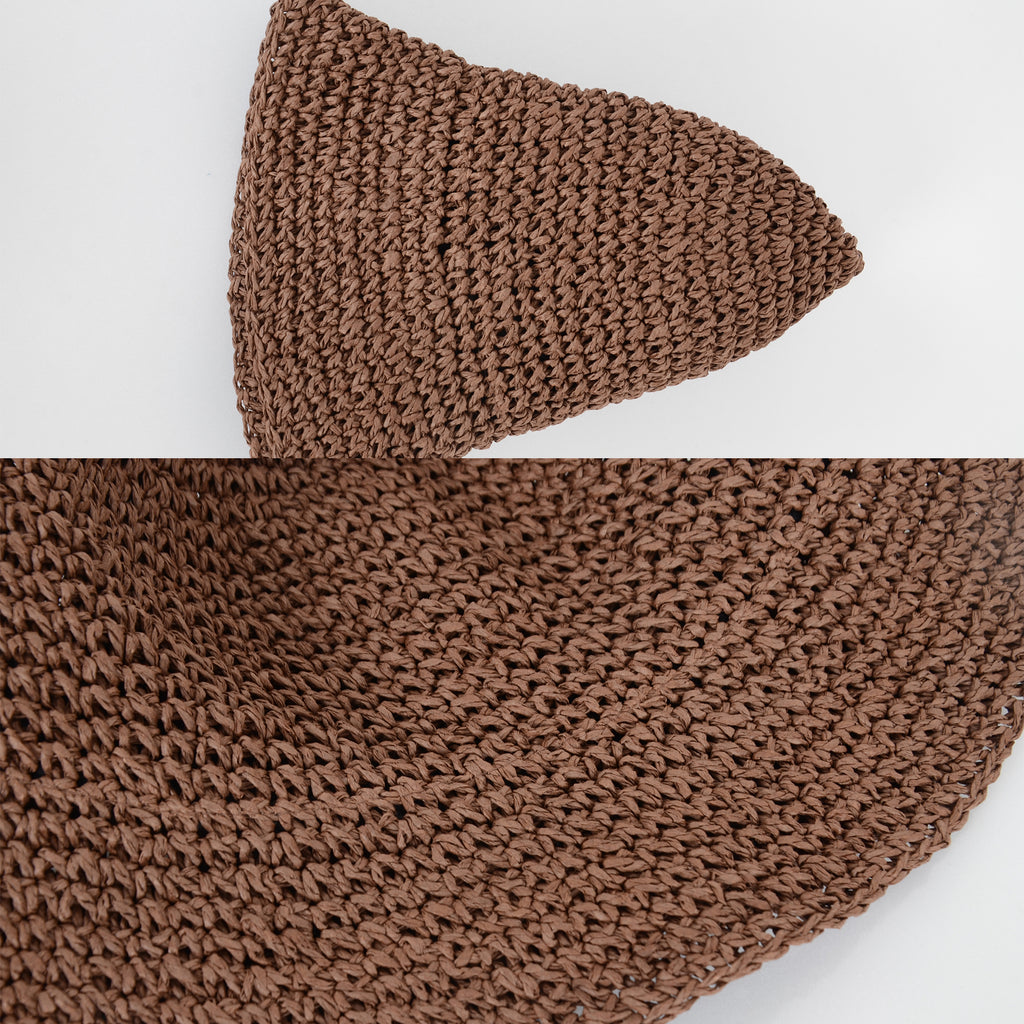 Anna-Kaci Crochet Raffia Bucket Hat Lightweight Foldable Wide Brim Sun Hat for Stylish Summer Protection