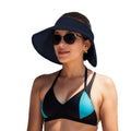 Anna-Kaci Wide Brim Roll-Up Straw Sun Visor Lightweight Packable Open-Top Beach Hat for UV Protection