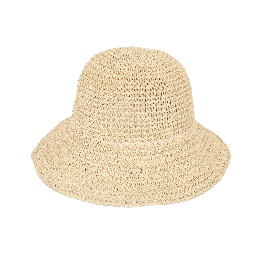 Anna-Kaci Crochet Raffia Sun Hat with Wide Brim and Bow Detail Foldable Summer Beach Hat for Stylish Sun Protection