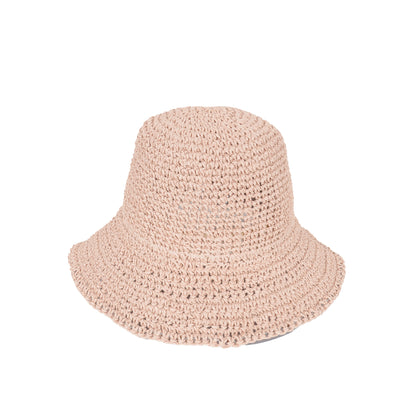 Anna-Kaci Crochet Raffia Sun Hat with Wide Brim and Bow Detail Foldable Summer Beach Hat for Stylish Sun Protection