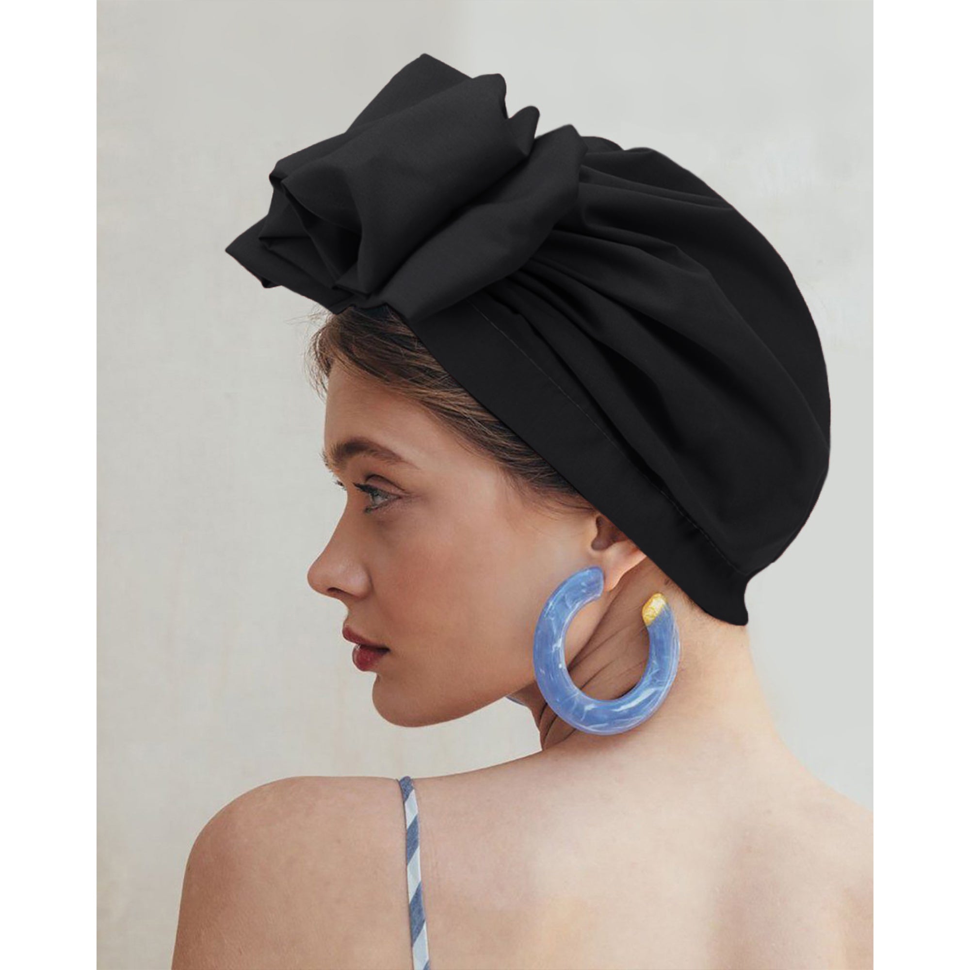 Anna-Kaci Vintage Turban Headwrap with Large Bow Elegant Soft Stretch Headscarf for Women