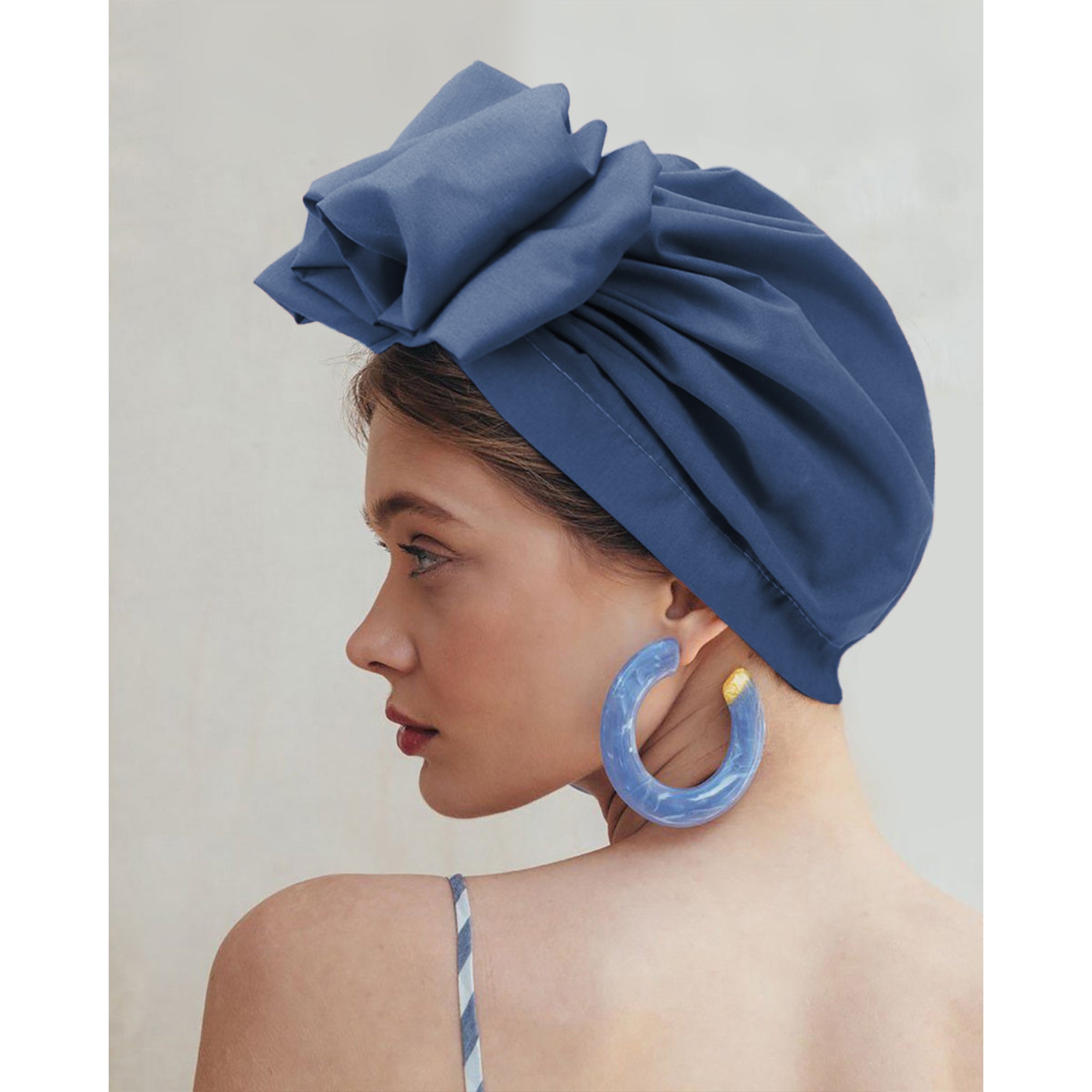 Anna-Kaci Vintage Turban Headwrap with Large Bow Elegant Soft Stretch Headscarf for Women
