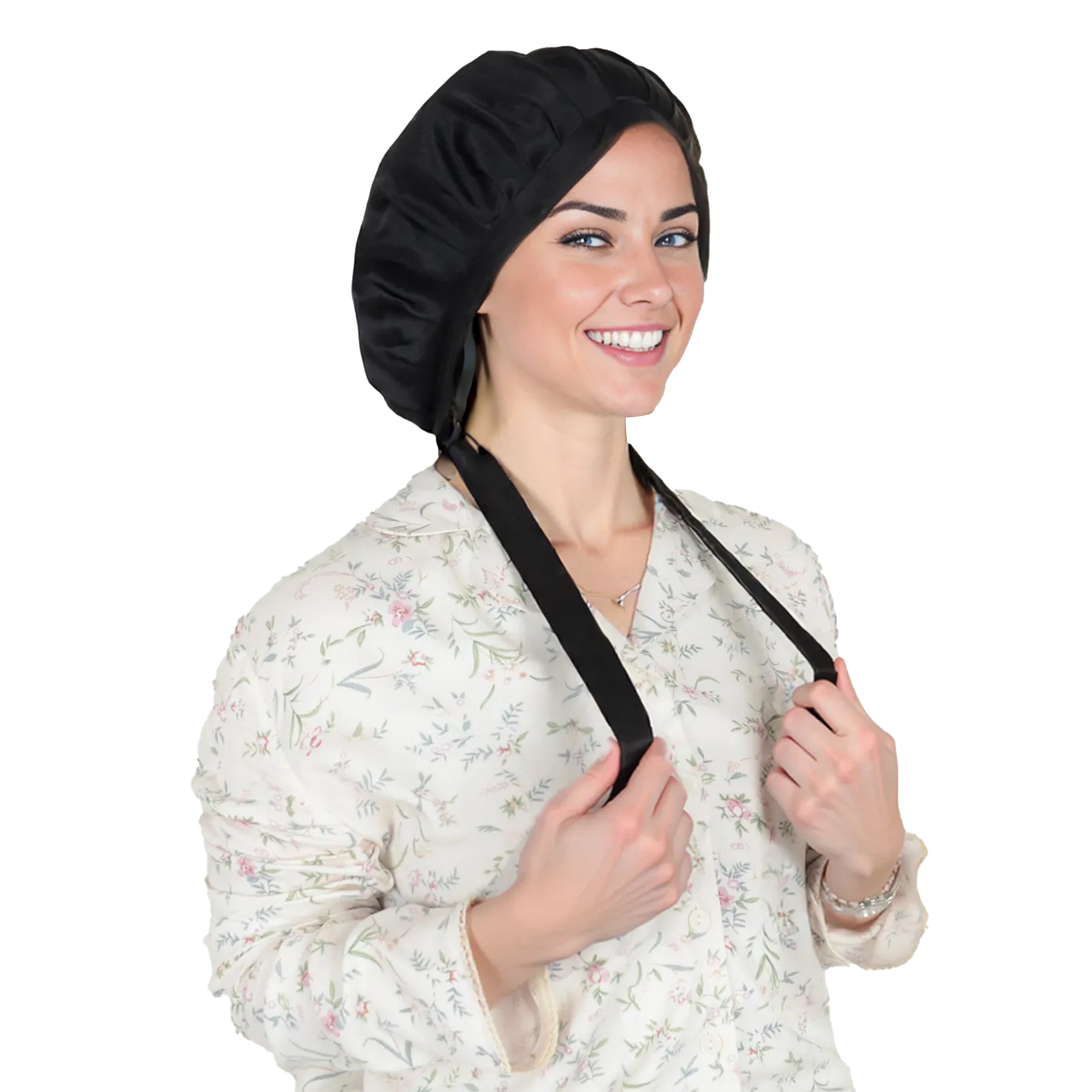 Anna-Kaci Women Satin Sleep Bonnet Adjustable Tie Back Hair Protection Cap for All Hair Types