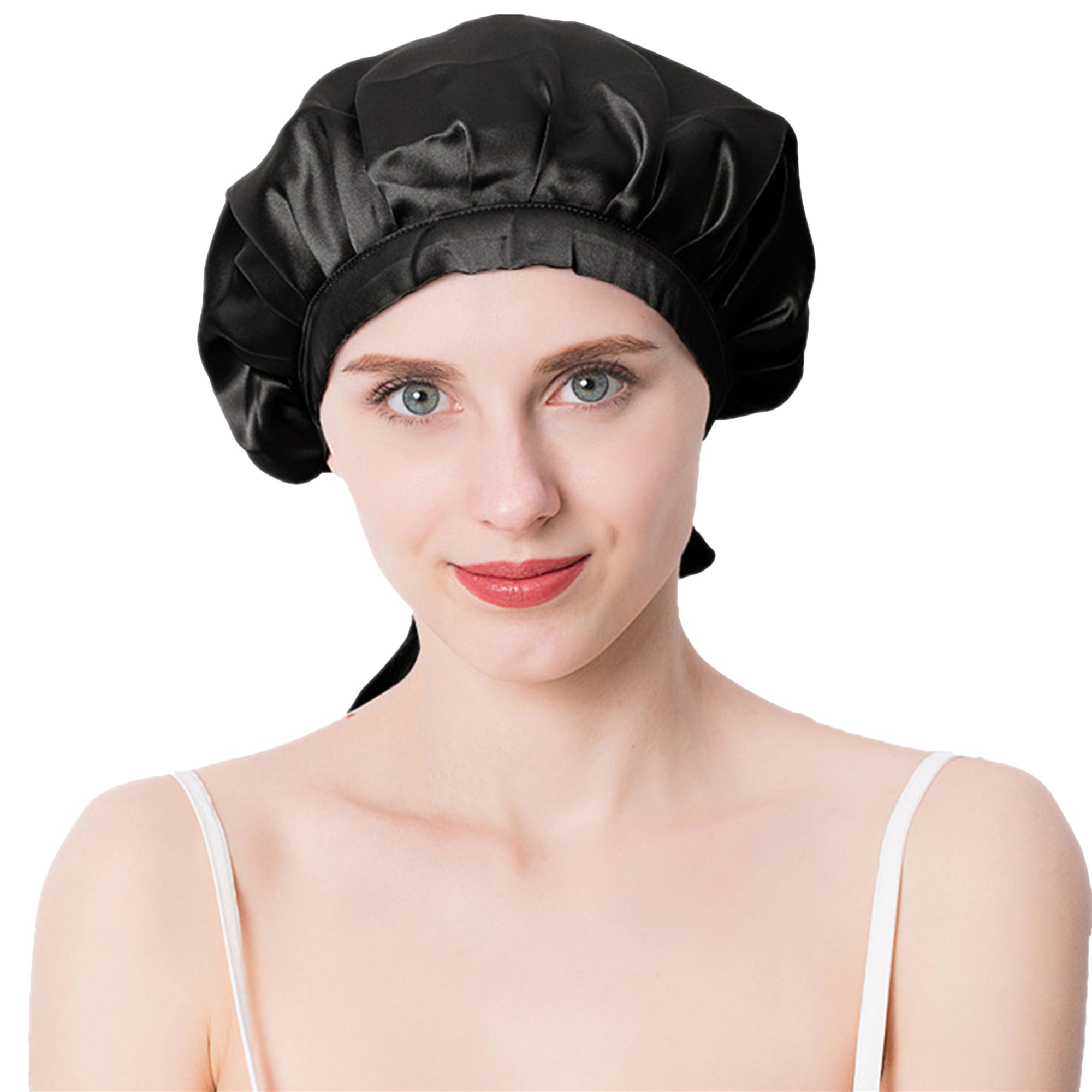Anna-Kaci Women Satin Sleep Bonnet Adjustable Tie Back Hair Protection Cap for All Hair Types
