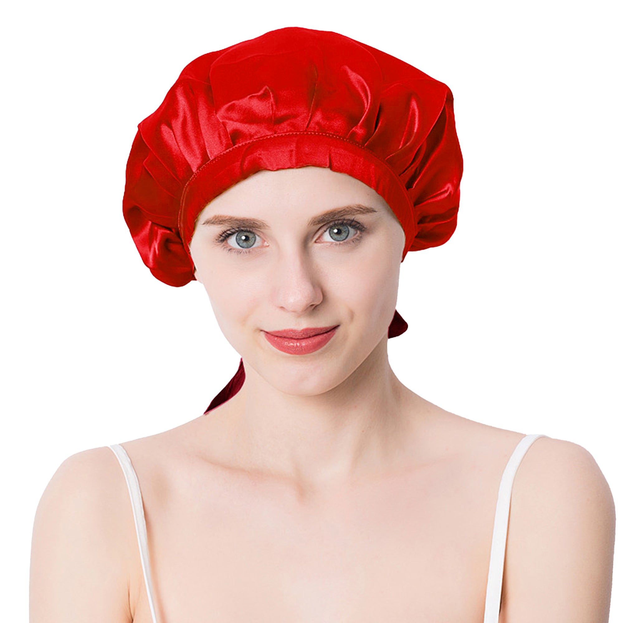 Anna-Kaci Women Satin Sleep Bonnet Adjustable Tie Back Hair Protection Cap for All Hair Types
