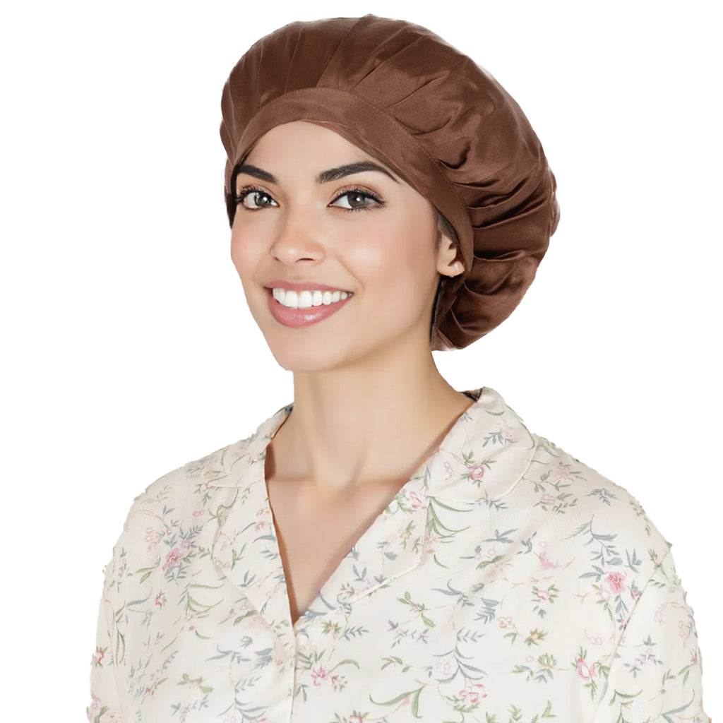Anna-Kaci Women Satin Sleep Bonnet Adjustable Tie Back Hair Protection Cap for All Hair Types