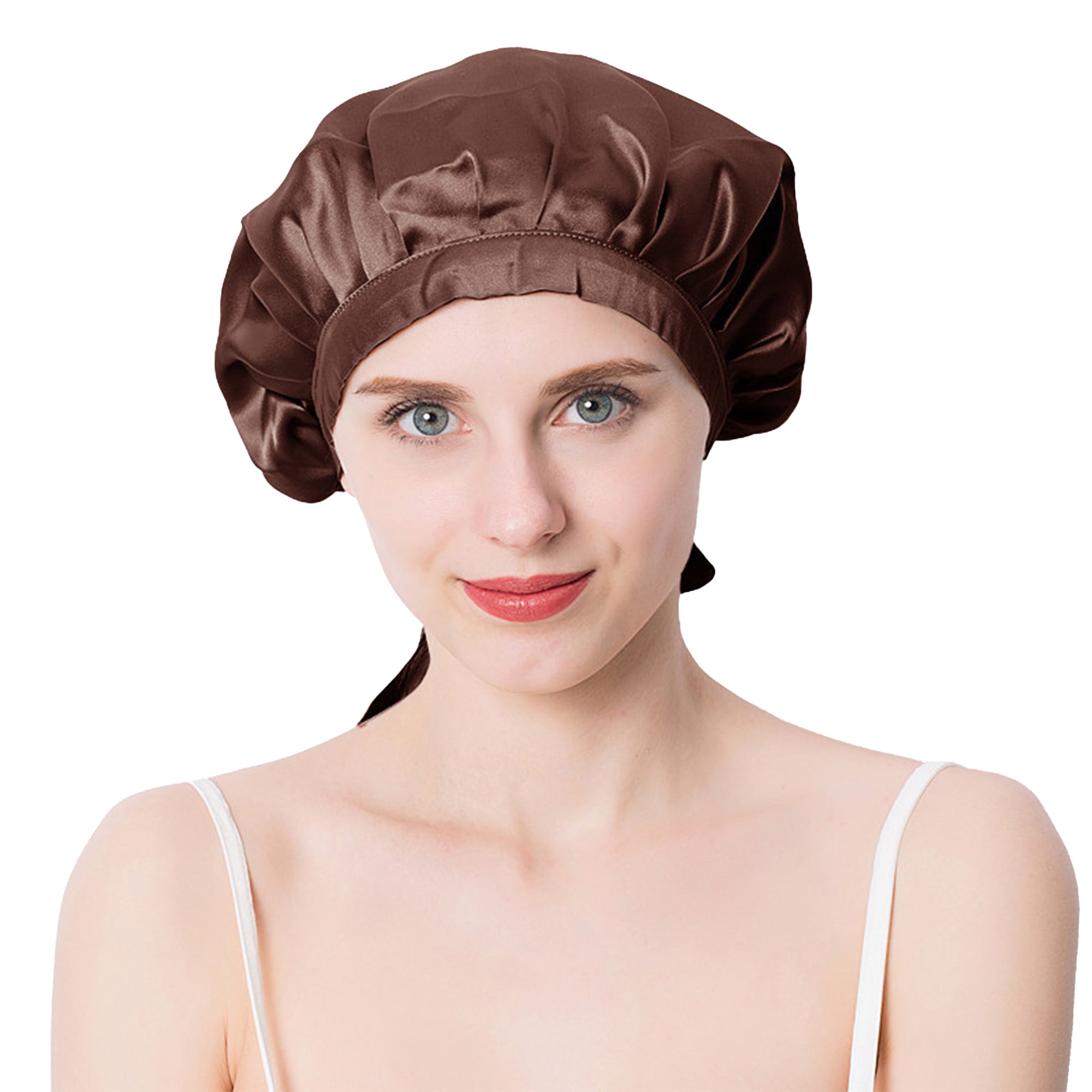 Anna-Kaci Women Satin Sleep Bonnet Adjustable Tie Back Hair Protection Cap for All Hair Types