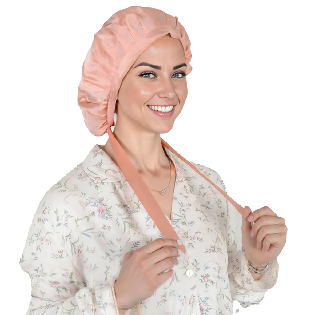 Anna-Kaci Women Satin Sleep Bonnet Adjustable Tie Back Hair Protection Cap for All Hair Types