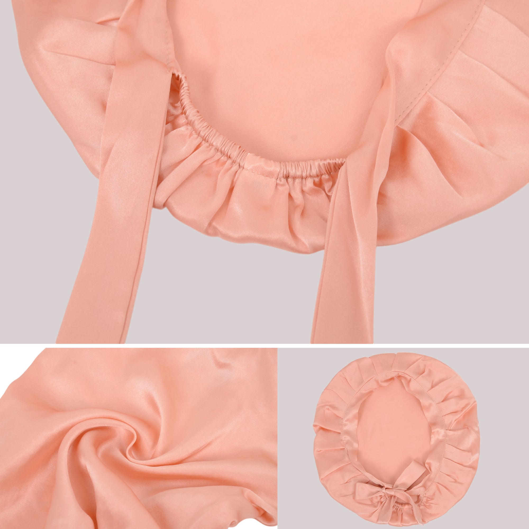 Anna-Kaci Women Satin Sleep Bonnet Adjustable Tie Back Hair Protection Cap for All Hair Types