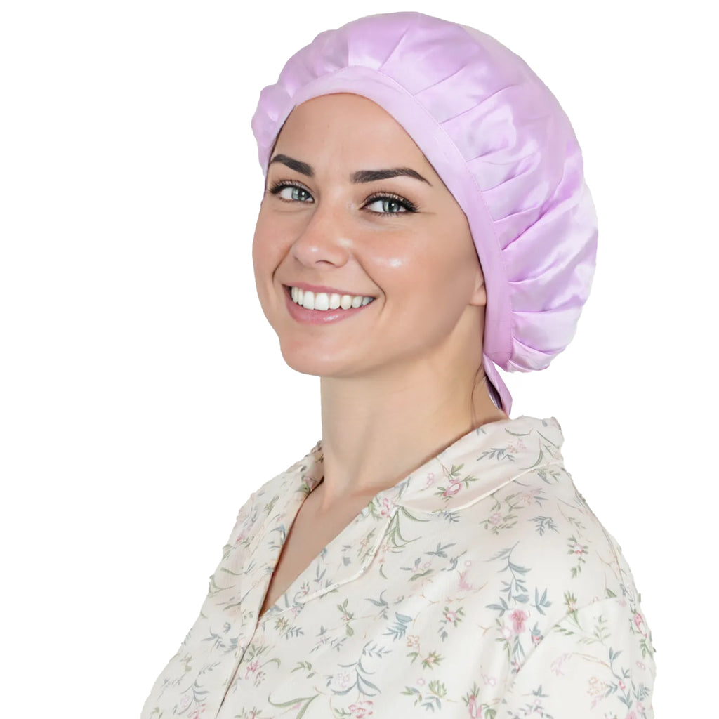 Anna-Kaci Women Satin Sleep Bonnet Adjustable Tie Back Hair Protection Cap for All Hair Types