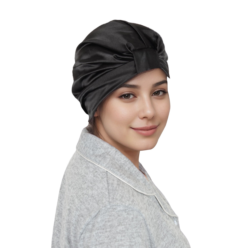 Anna-Kaci Women Silk Bonnet for Sleeping Satin Lined Hair Bonnet Twist Elastic Band Hair Cap
