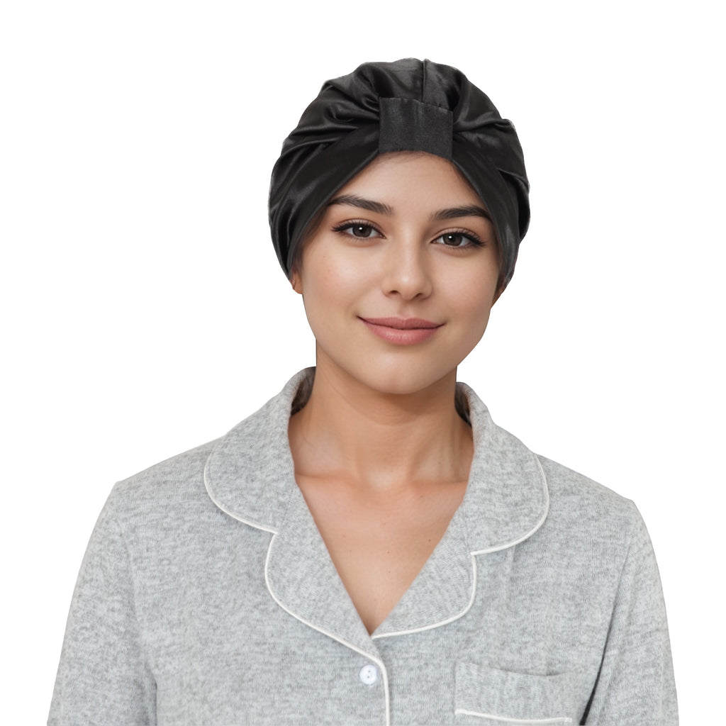 Anna-Kaci Women Silk Bonnet for Sleeping Satin Lined Hair Bonnet Twist Elastic Band Hair Cap
