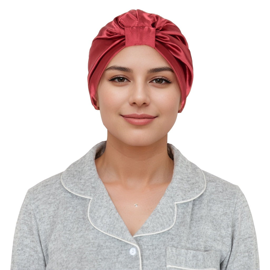 Anna-Kaci Women Silk Bonnet for Sleeping Satin Lined Hair Bonnet Twist Elastic Band Hair Cap