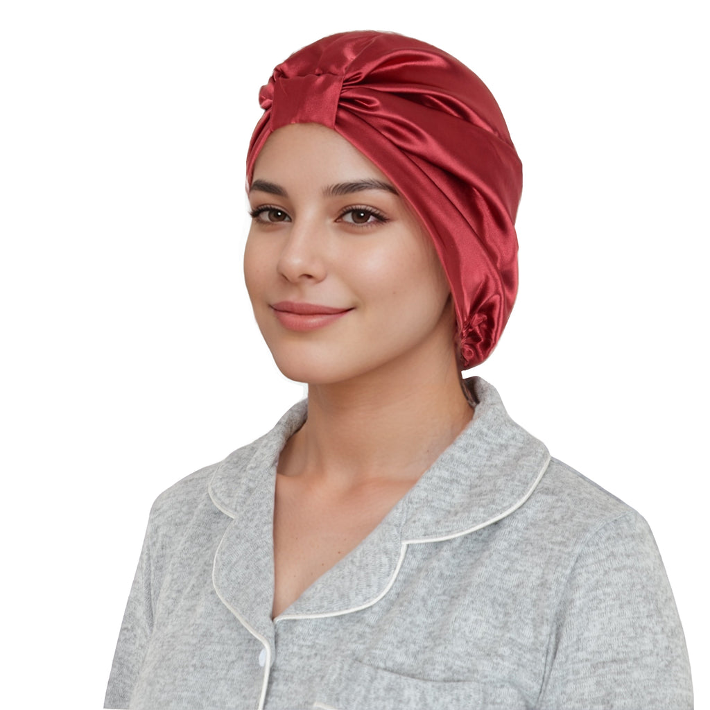 Anna-Kaci Women Silk Bonnet for Sleeping Satin Lined Hair Bonnet Twist Elastic Band Hair Cap