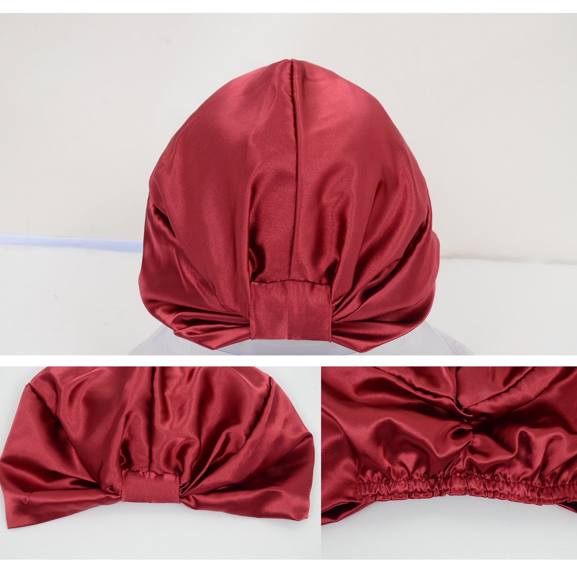 Anna-Kaci Women Silk Bonnet for Sleeping Satin Lined Hair Bonnet Twist Elastic Band Hair Cap
