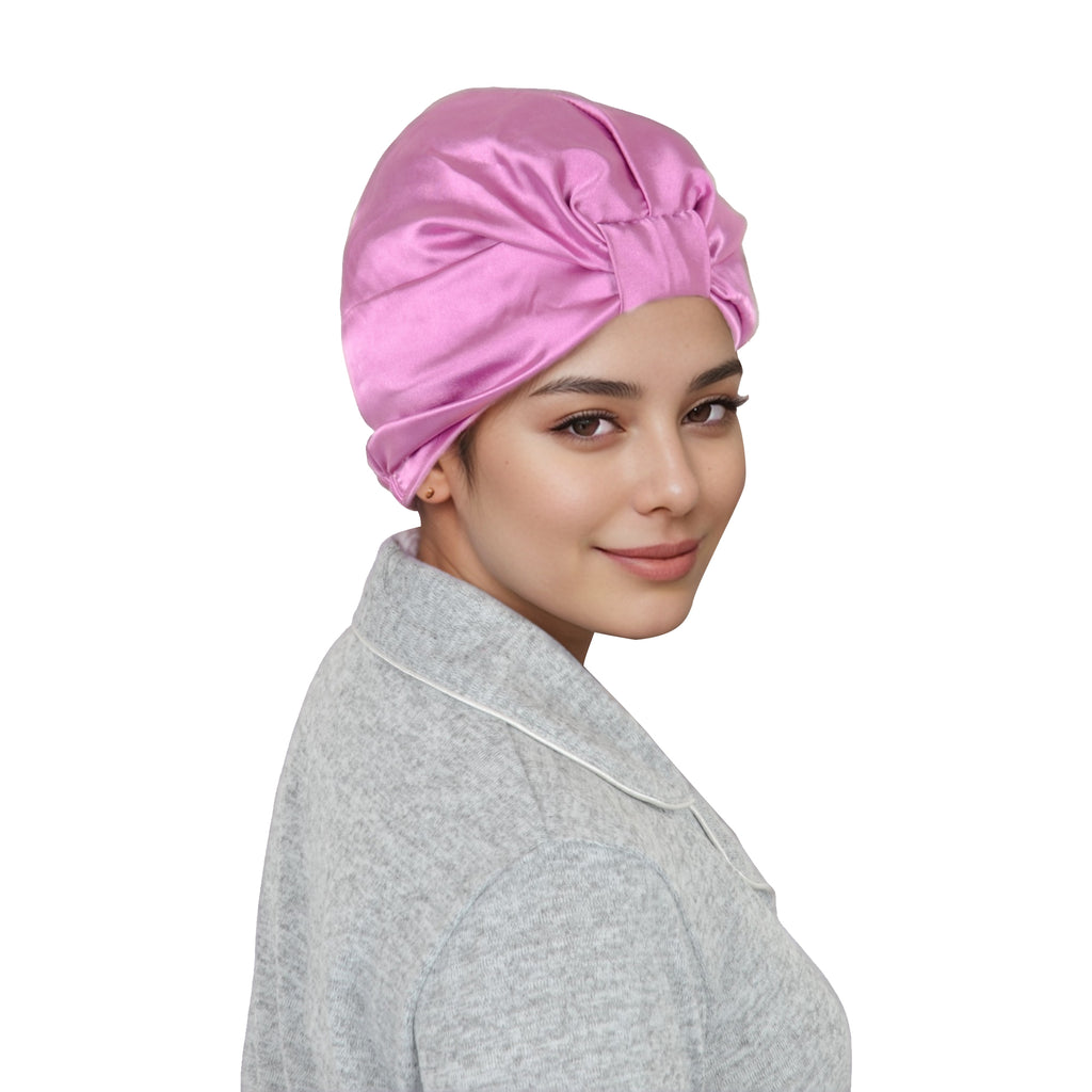 Anna-Kaci Women Silk Bonnet for Sleeping Satin Lined Hair Bonnet Twist Elastic Band Hair Cap
