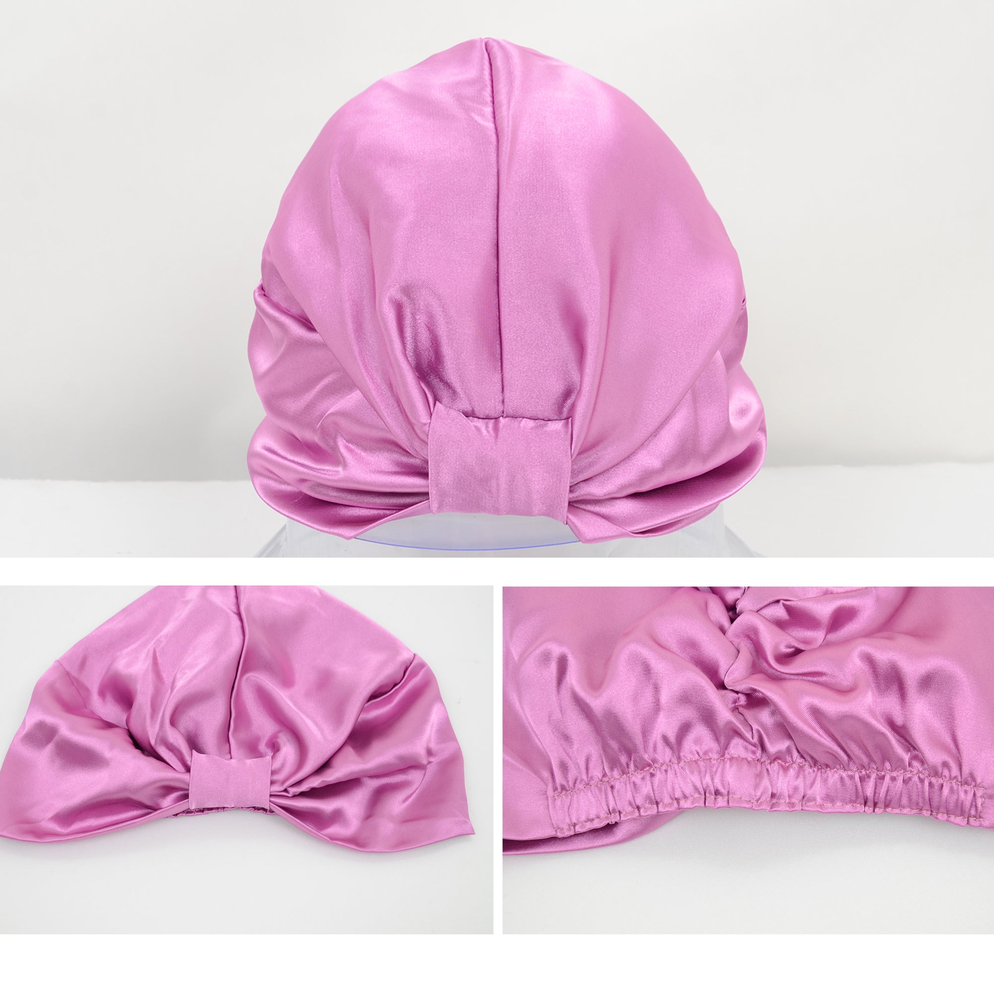 Anna-Kaci Women Silk Bonnet for Sleeping Satin Lined Hair Bonnet Twist Elastic Band Hair Cap