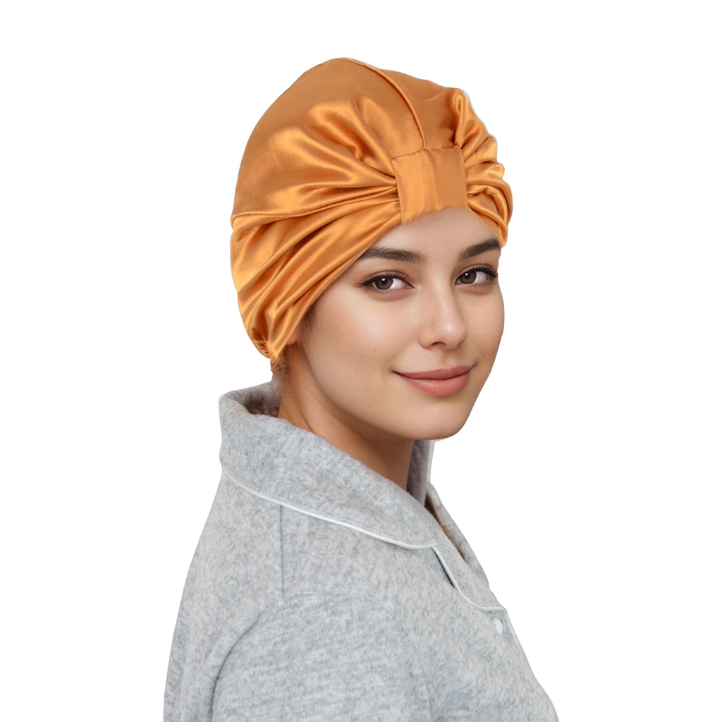 Anna-Kaci Women Silk Bonnet for Sleeping Satin Lined Hair Bonnet Twist Elastic Band Hair Cap