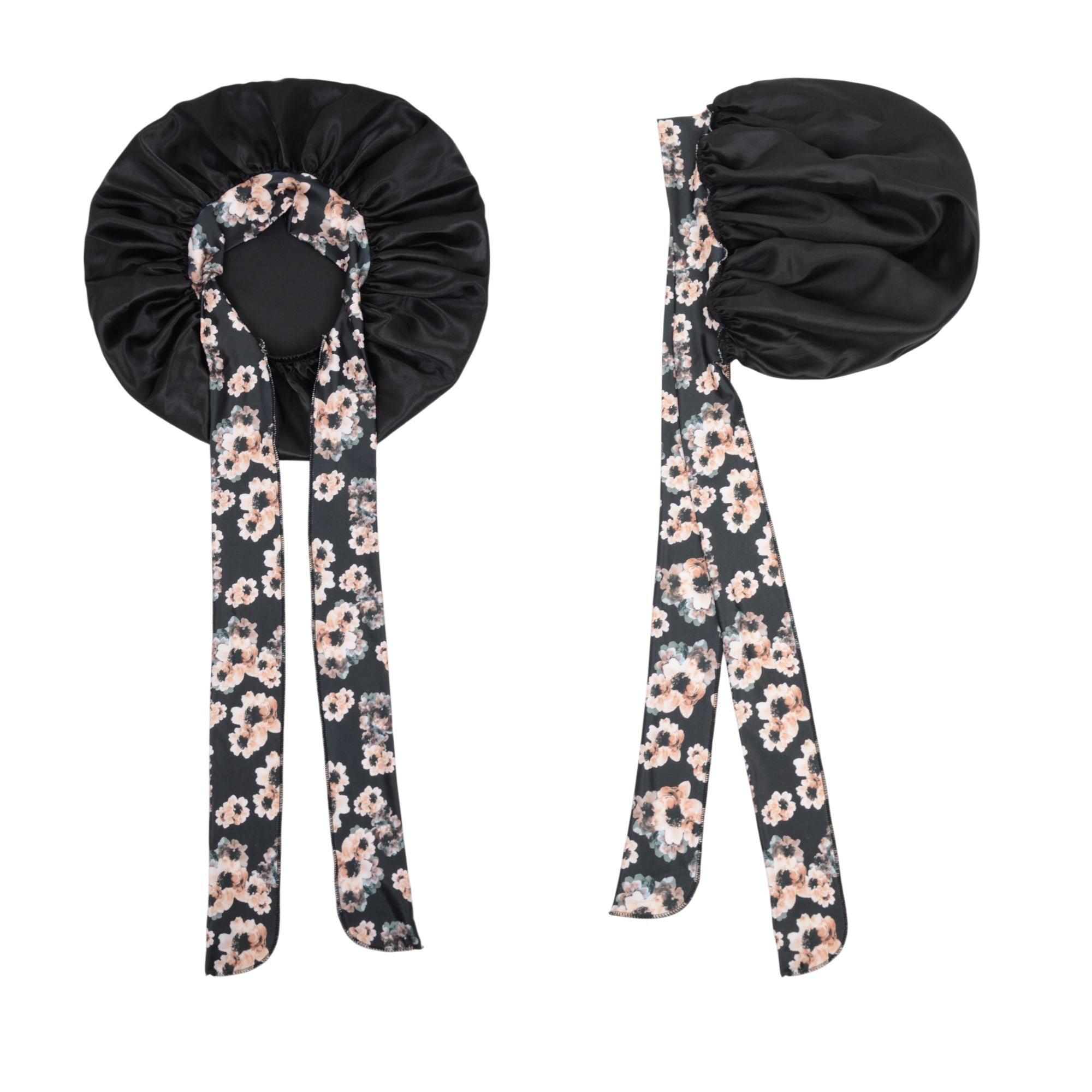 Anna-Kaci Women Silk Bonnet for Sleeping Satin Lined Hair Bonnet with Floral Tie Band for Curly Hair Protection
