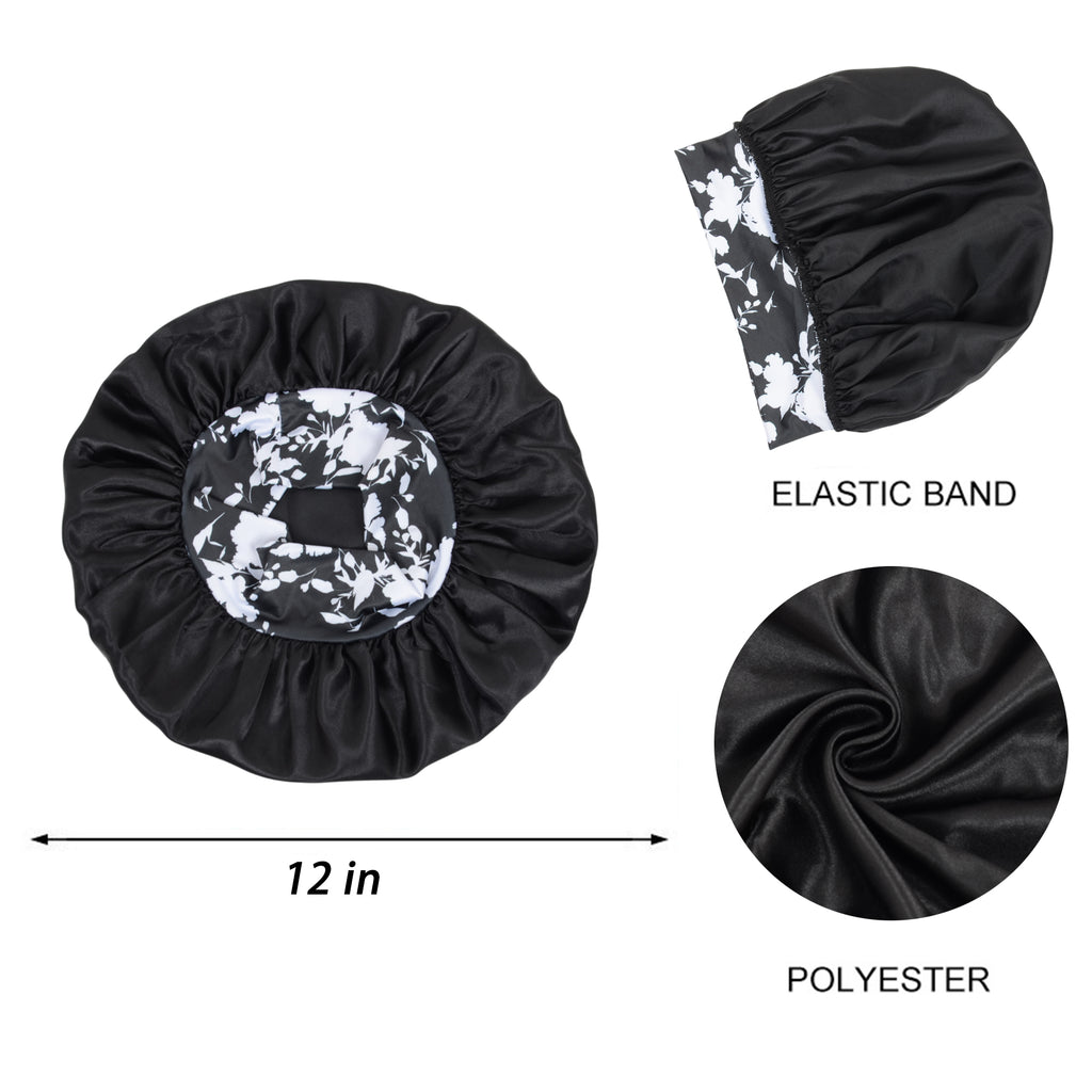 Anna-Kaci Women Silk Bonnet for Sleeping Satin Hair Bonnet with Floral Elastic Band for Hair Protection