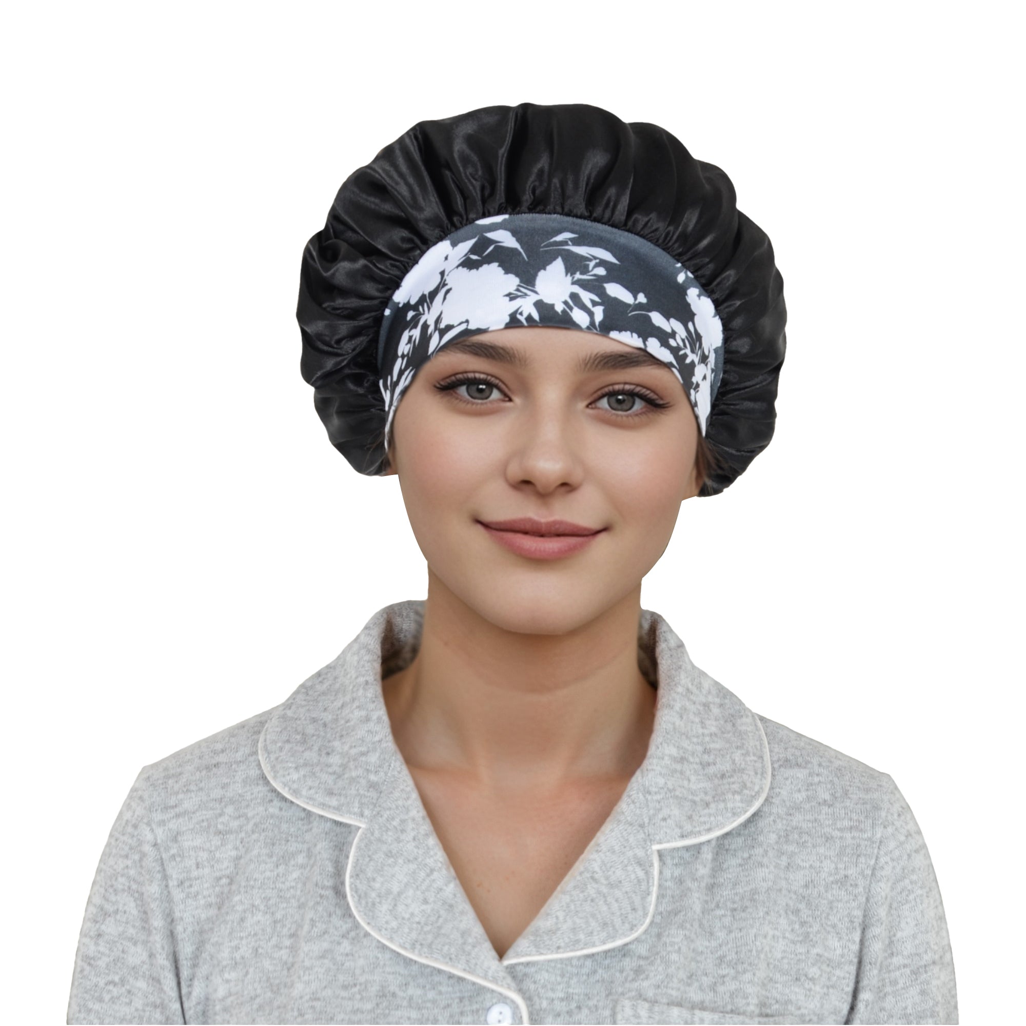 Anna-Kaci Women Silk Bonnet for Sleeping Satin Hair Bonnet with Floral Elastic Band for Hair Protection