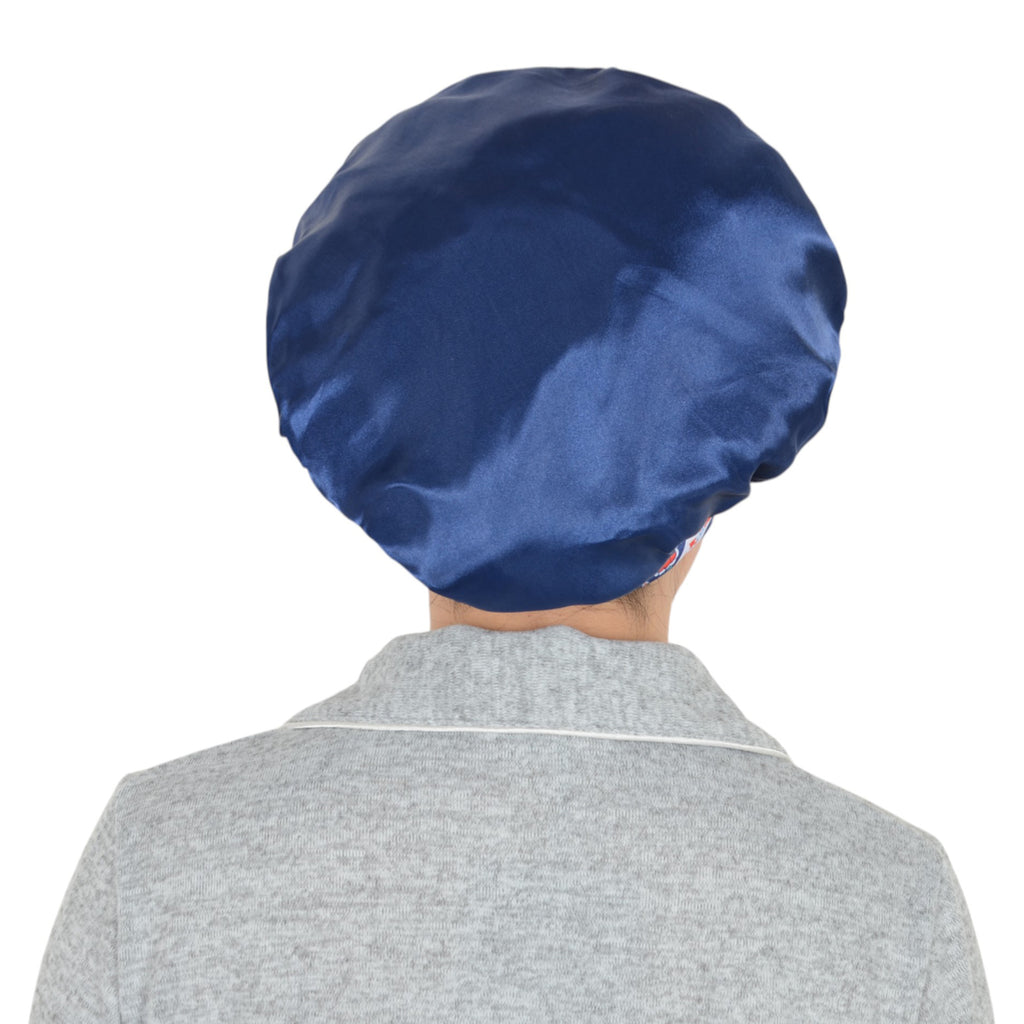 Anna-Kaci Women Silk Bonnet for Sleeping Satin Hair Bonnet with Floral Elastic Band for Hair Protection