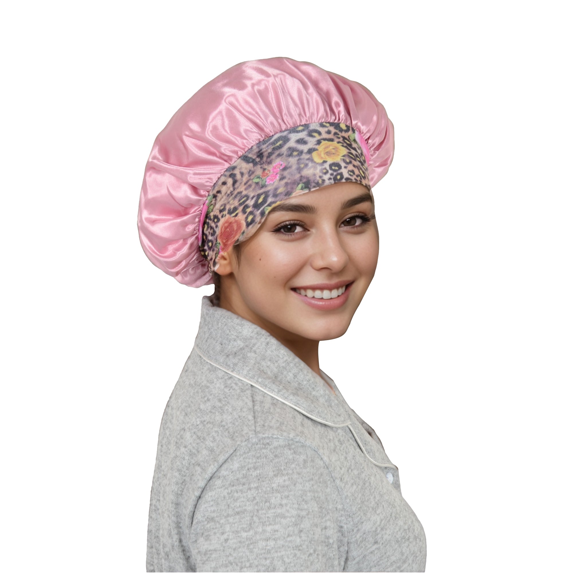 Anna-Kaci Women Silk Bonnet for Sleeping Satin Hair Bonnet with Floral Elastic Band for Hair Protection