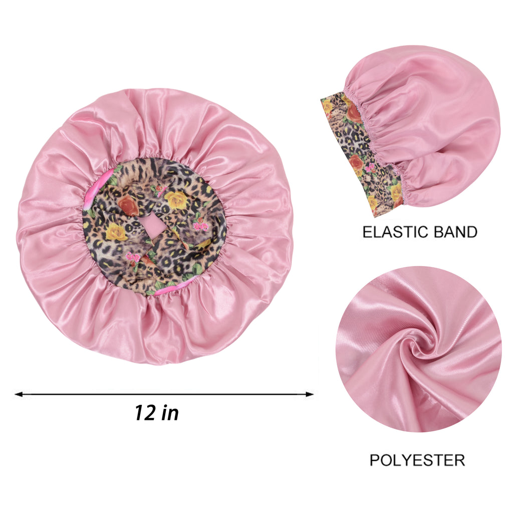 Anna-Kaci Women Silk Bonnet for Sleeping Satin Hair Bonnet with Floral Elastic Band for Hair Protection